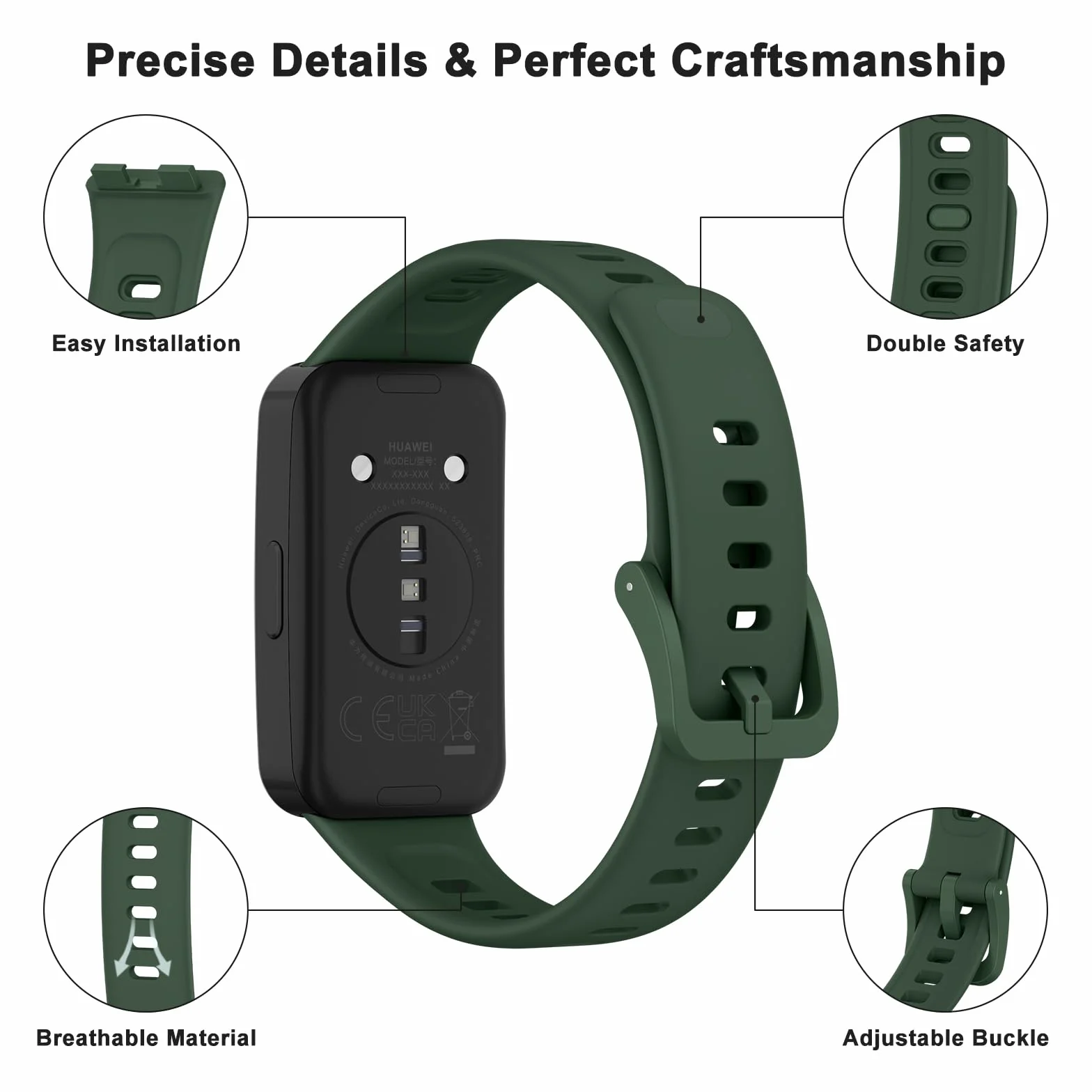 Amzpas 3 sztuki bransoletek do Huawei Band 9 / Huawei Band 8, dla kobiet i mężczyzn, silikonowe, sportowe paski zastępcze, do Huawei Band 9/8, 3 sztuki