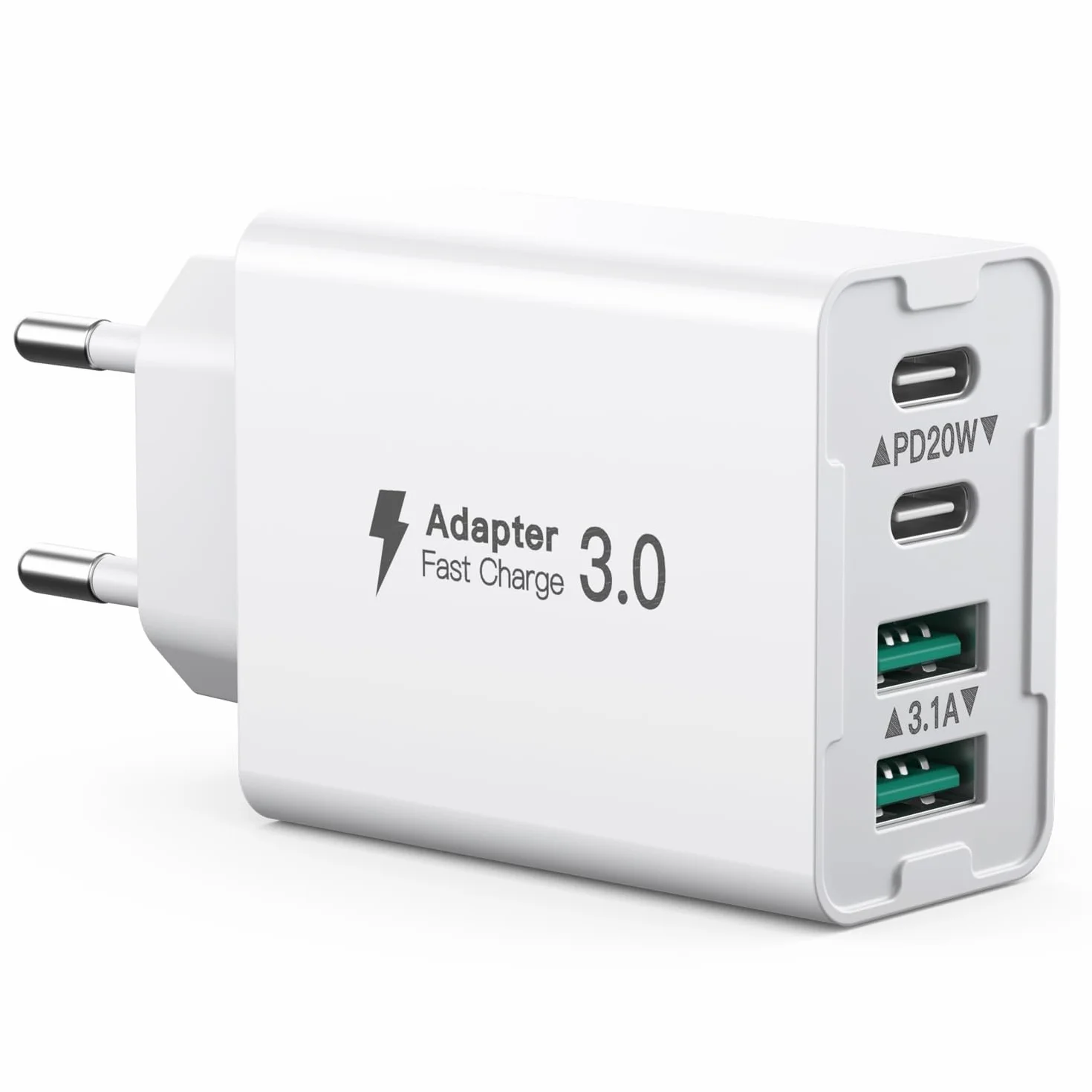 Ładowarka USB C 40W 4-portowa stacja-ładowania z USBC i USBA szybkiego ładowania PD+QC kompatybilna z iPhone 16/15/14/13/12/Pro Max/XS/XR
