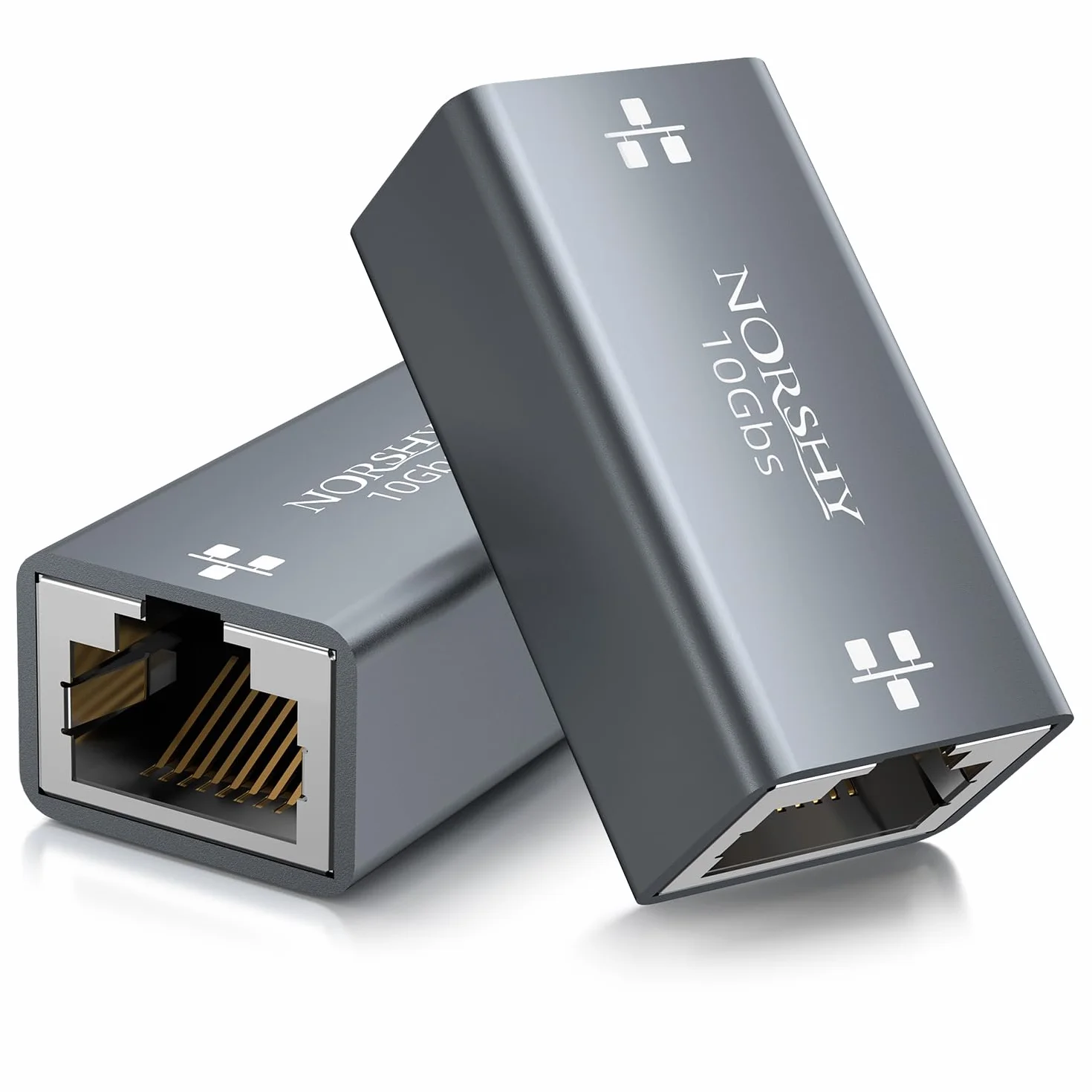 RJ45 Łącznik LAN, przedłużacz kabla LAN, złącze 10 gigabitów, złącze kabla sieciowego, złącze RJ45, złącze sieciowe kompatybilne z Cat8, Cat7, Cat6, Cat5e, Cat5 (2 sztuki)