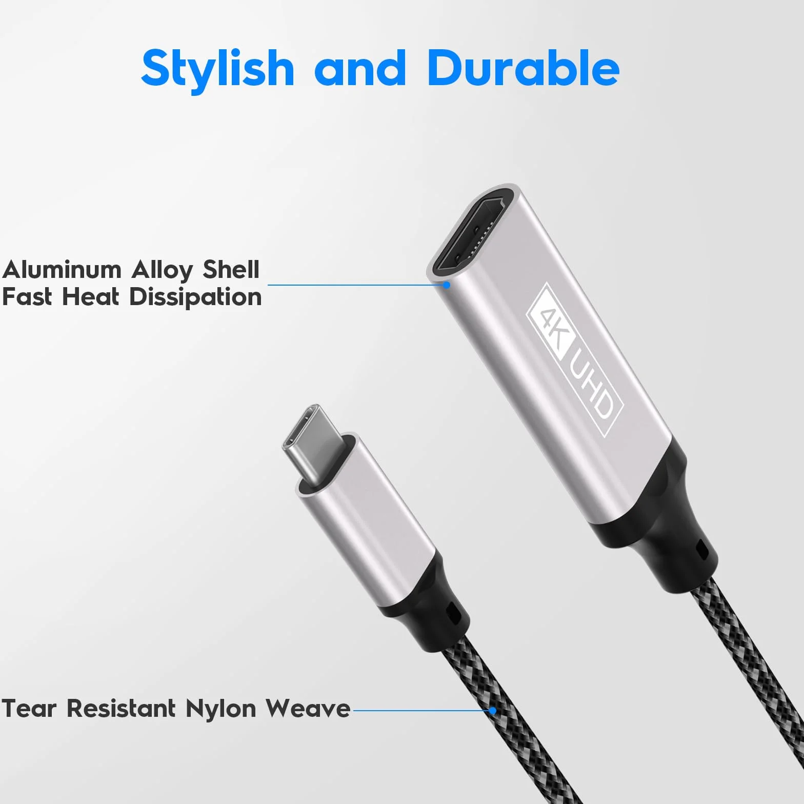 Adapter USB C HDMI, adapter USB C na HDMI 4K, adapter Thunderbolt 3 auf HDMI, kompatybilny z MacBook Pro/Air, Dell XPS 15/13, iPad Pro/Air, Pixelbook, Samsung Galaxy S/Note, Huawei P40, Surface Pro,