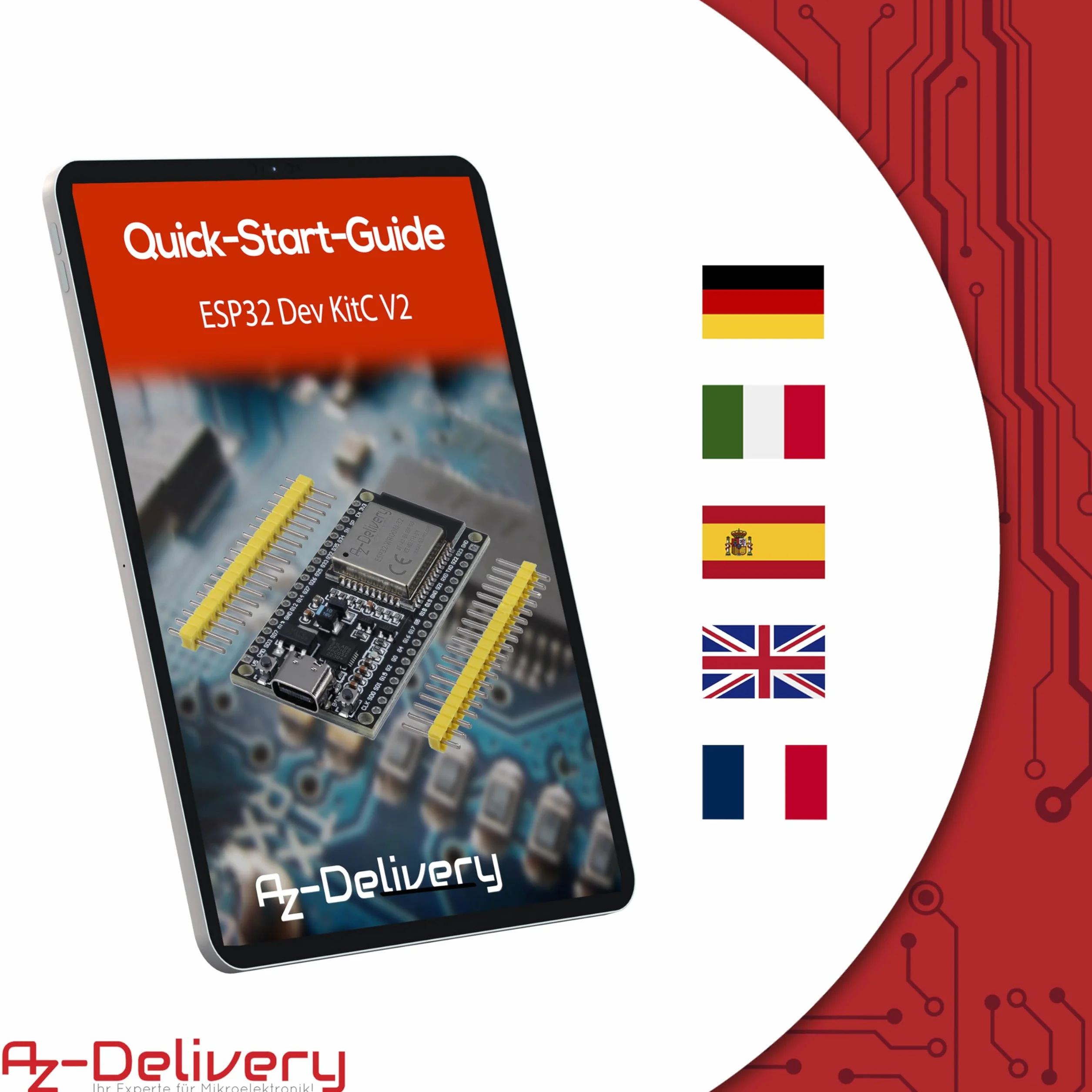 AZDelivery ESP-32 Dev Kit C NodeMCU moduł WLAN WiFi Development Board USB-C CP2102 Arduino