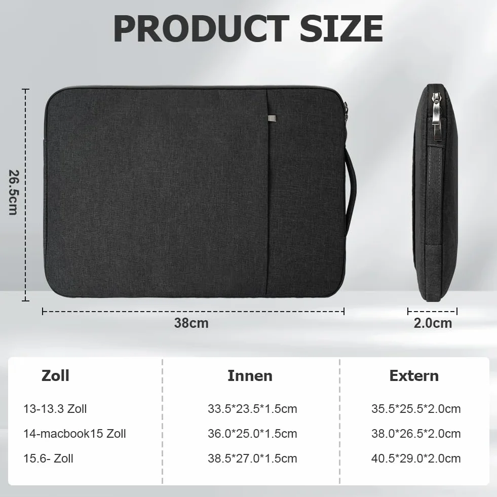 Flintronic Etui na laptopa, 14-calowe etui na laptopa, etui na laptopa do 14" HP Lenovo Dell Acer ASUS Chromebook Samsung Notebook, ochronna obudowa komputera
