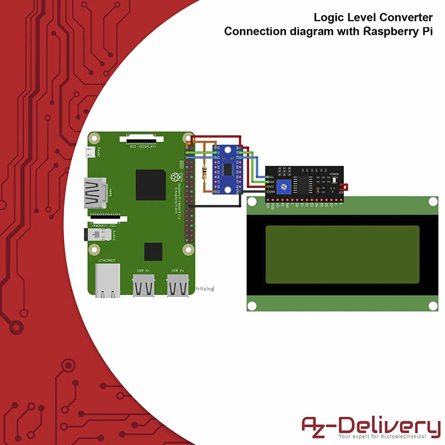 AZDelivery TXS0108E Logic Level Converter 8 Channel kompatybilny z Arduino Raspberry Pi