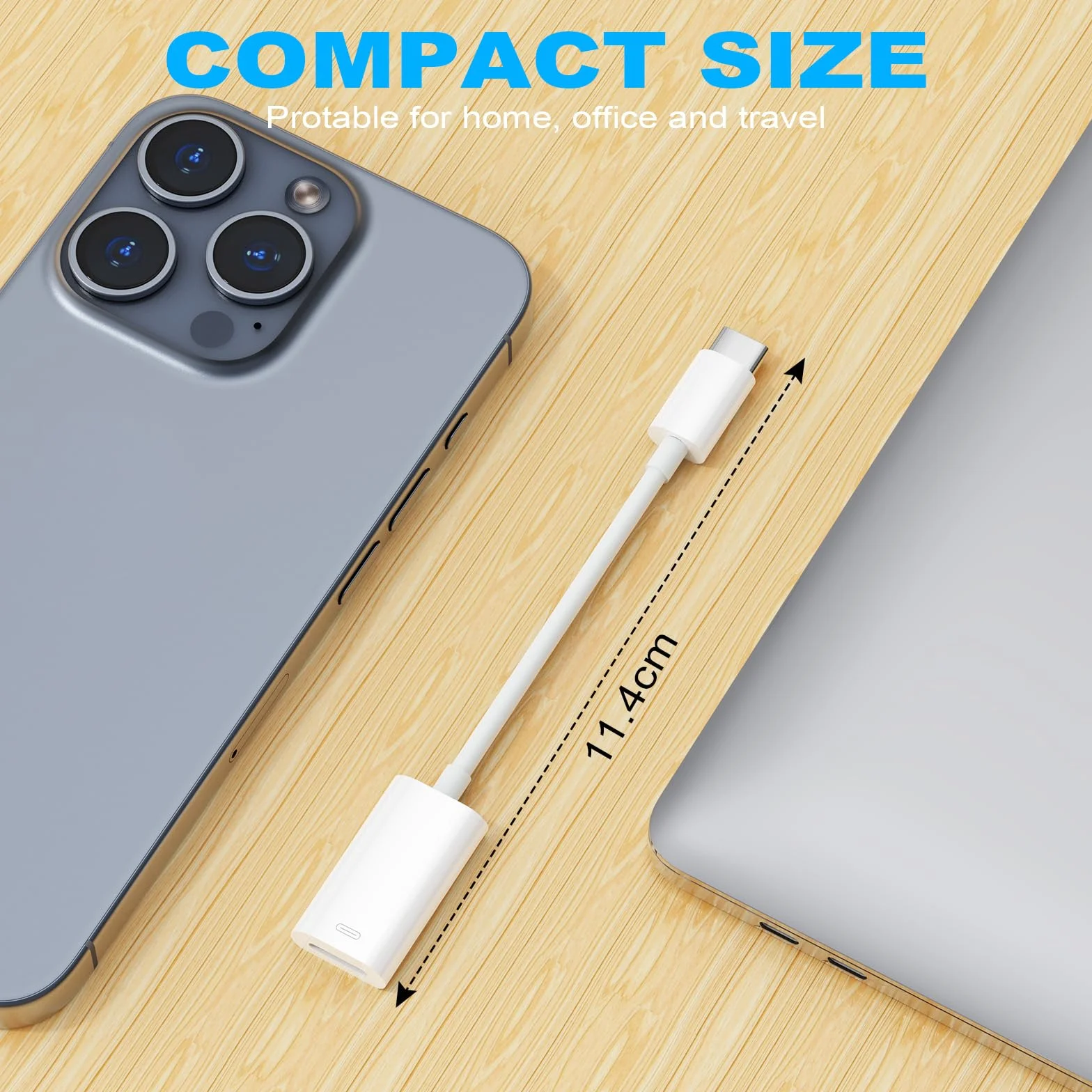 AXFEE Adapter słuchawkowy USB C na Light-ning typu C na Light-ning, do i-Phone 15 i-Pad Air i-Pad Mini 6 MacBook, Galaxy S22 ULT, ładowanie 3 w 1, transfer danych/adapter