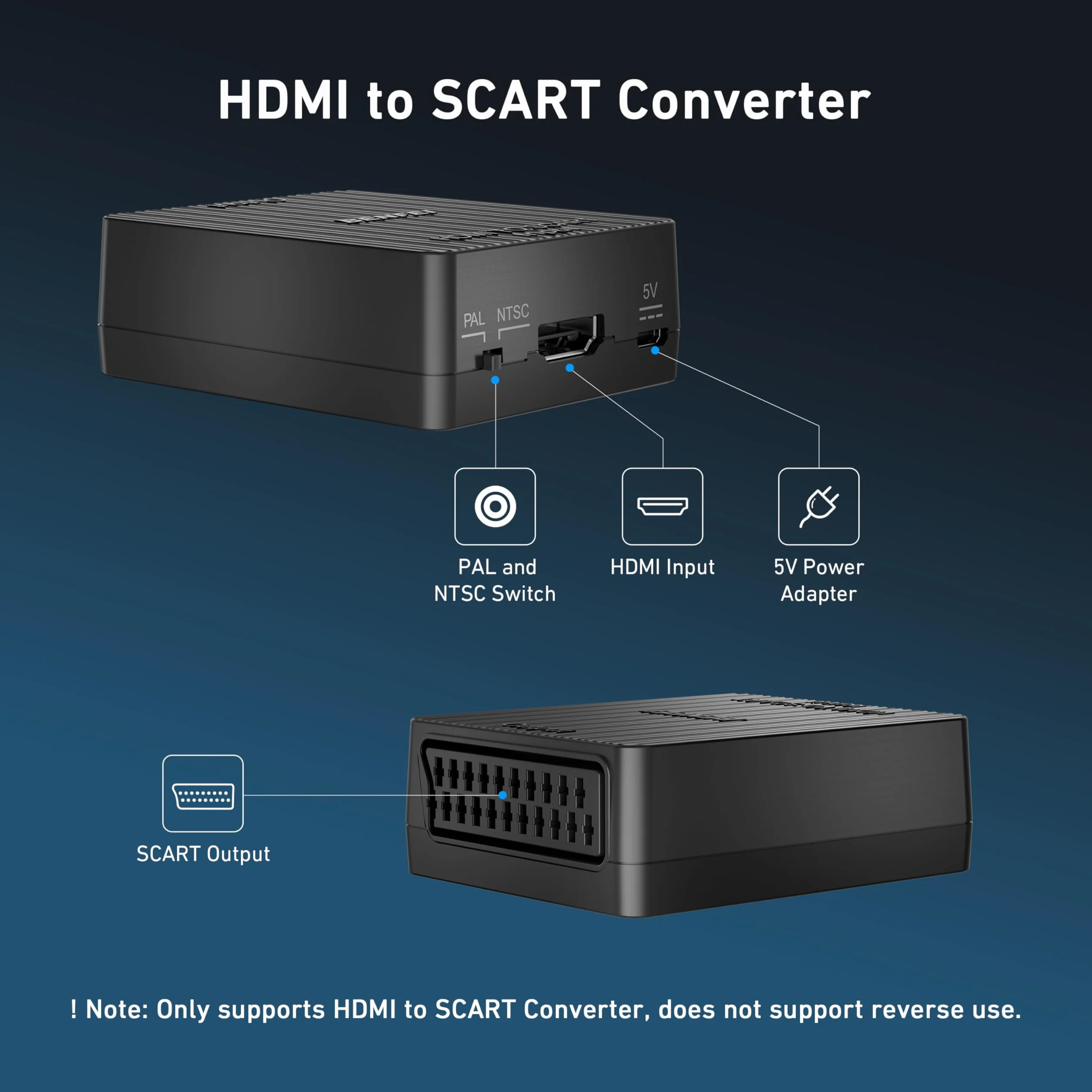 BENFEI Adapter HDMI na Scart 1080p kompatybilny PAL/NTSC