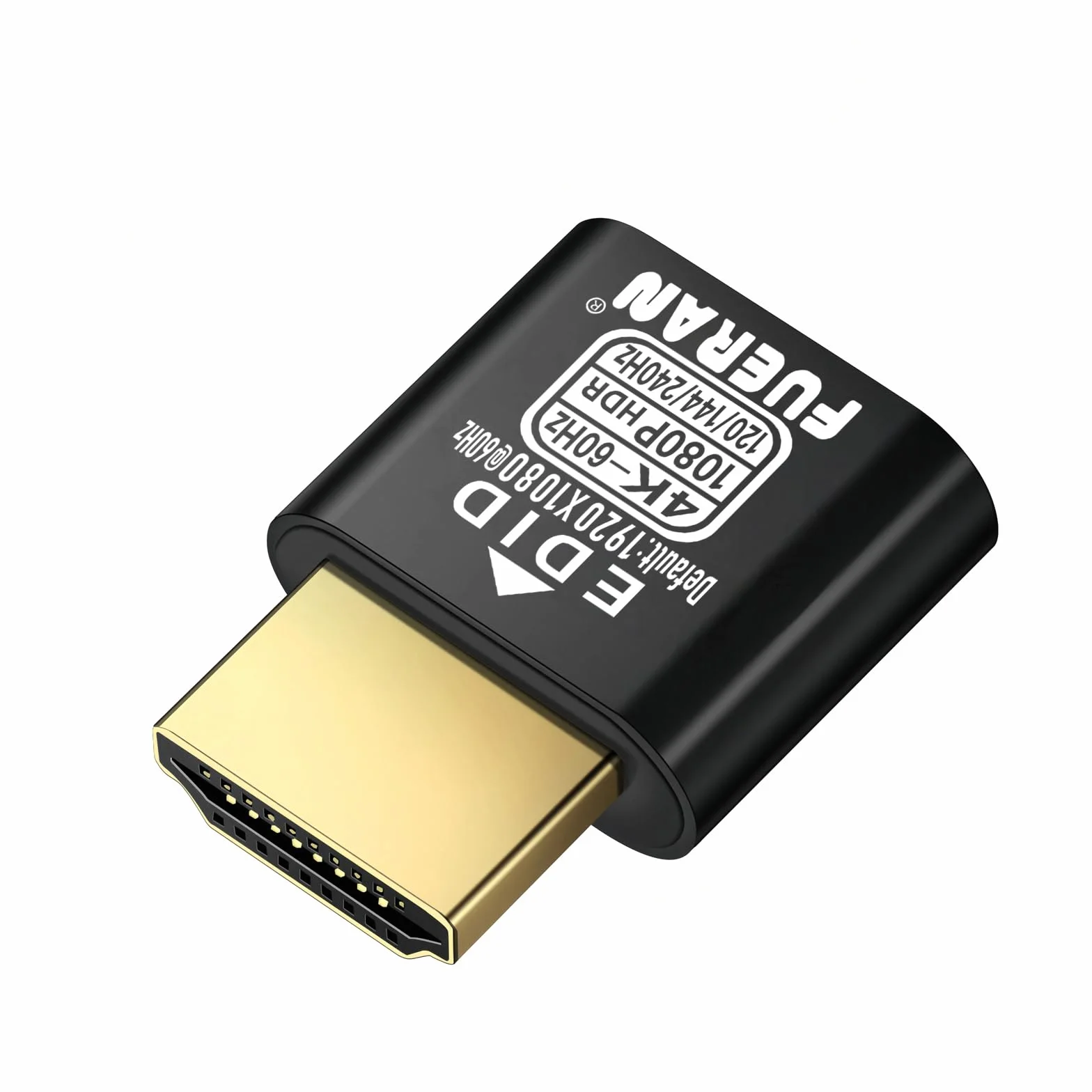 HDMI Dummy Plug 4K HDR, emulator edid wirtualny wyświetlacz, adapter HDMI Headless 4K przy 60Hz, 1440P przy 120/144Hz, 1080P przy 120/144/240Hz (NEW-4K-HDR (domyślnie 1920X1080@60Hz) 1P-2)