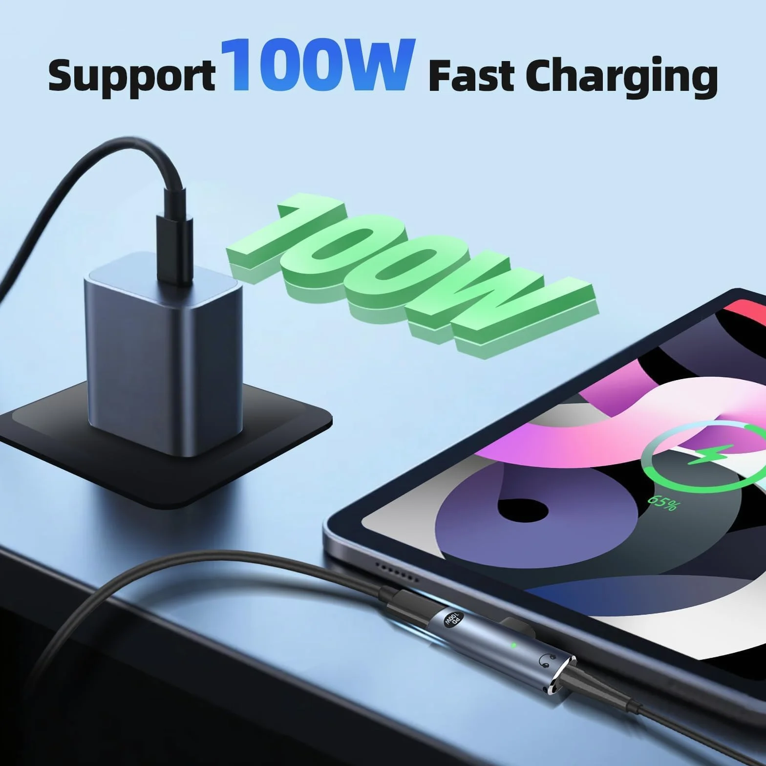 Adapter Słuchawkowy USB-C 2 w 1 Szybkie Ładowanie 100W Złącze Audio 3,5 mm