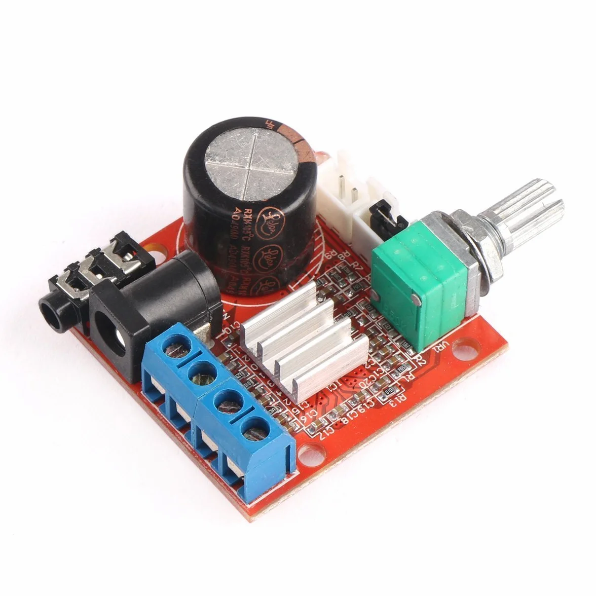 DollaTek Mini 2.0 Hi-Fi Elektroniczny Wzmacniacz Audio Stereo 10W+10W 2-Kanałowy Moduł Wzmacniacza Cyfrowego Klasy D DC 12V