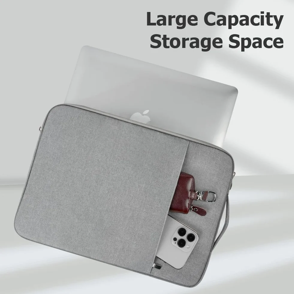 Flintronic Pokrowiec na laptopa 13 cali, wodoodporny pokrowiec na laptopa, przenośna męska torba na laptopa z kieszeniami i przegródkami, kompatybilna z MacBook, Asus, Dell, HUAWEI 13 cali (jasnoszary