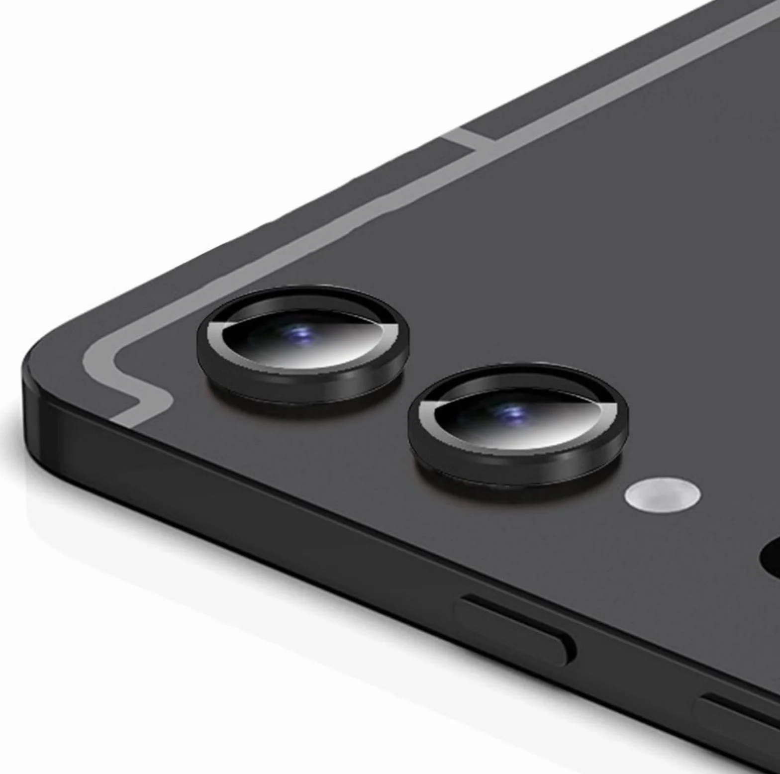 GIOPUEY Pełna ochrona obiektywu aparatu kompatybilna z Samsung Tab S10 Ultra/S9 Ultra, [2 sztuki] metal + szkło hartowane, osłona aparatu - czarna