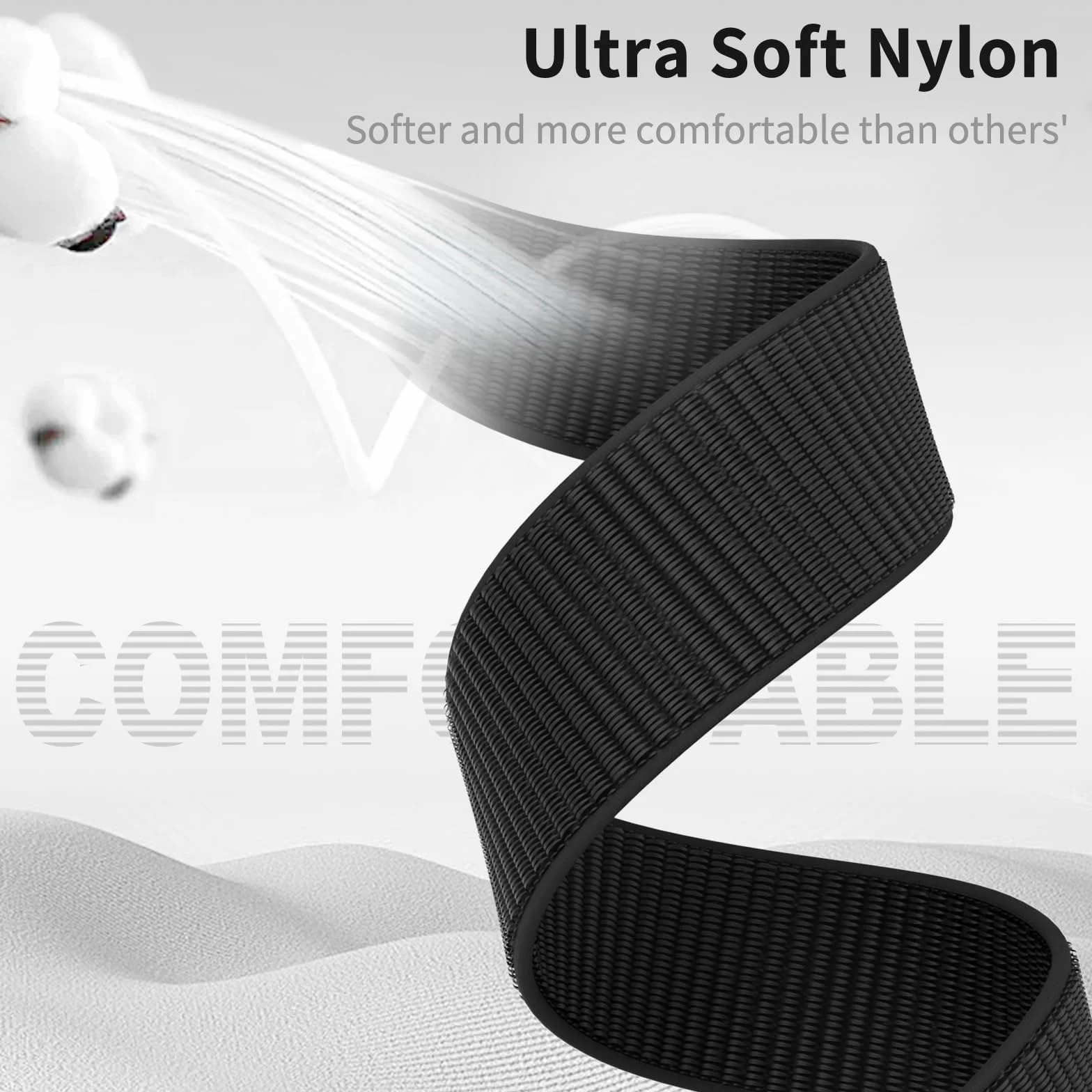 AMSKY Nylonowy, sportowy pasek typu loop do zegarka Apple Watch serii 10, 9, 8, 7, 6, 5, 4, 3, 2, 1, SE, Ultra (40/42/46/44/45/41/38/49 mm), oryginalny design do iWatch, dla kobiet i mężczyzn