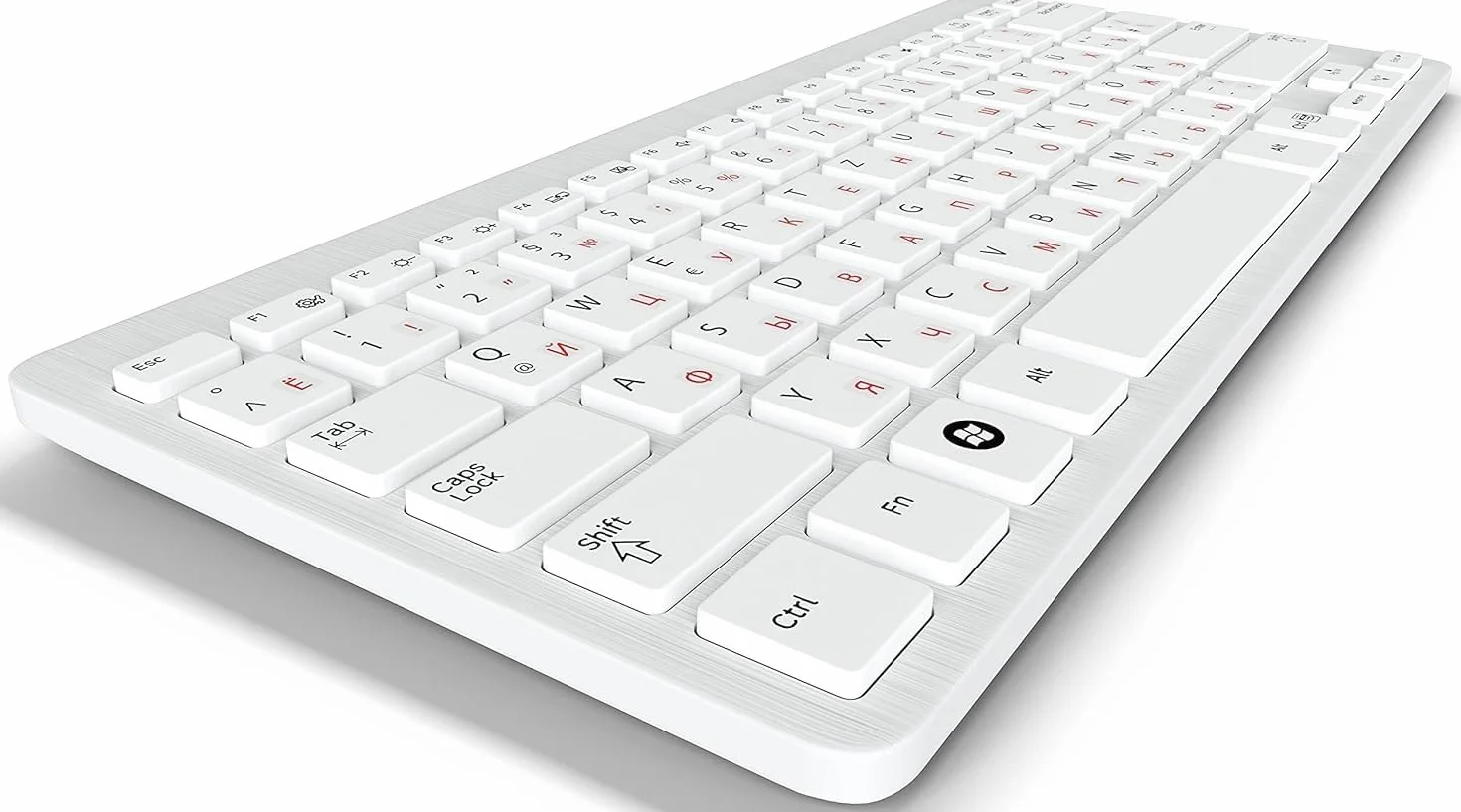 Naklejki na klawiaturę rosyjskie ukraińskie przezroczyste laminowane matowe 5x6mm czerwony