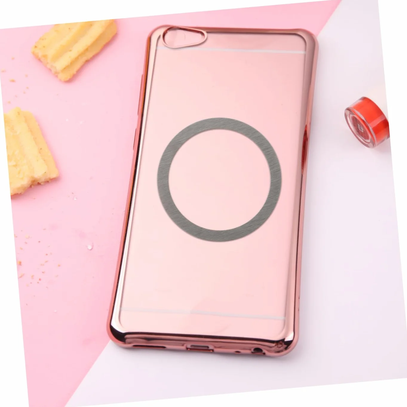 Mikikit 6 Sztuk Łatka Magnetyczna Metalowe Naklejki Uniwersalny Telefon Komórkowy Metalowa Naklejka Samoprzylepny Metalowy Pierścień Naklejki Pierścienie Magnetyczne Uniwersalny Telefon