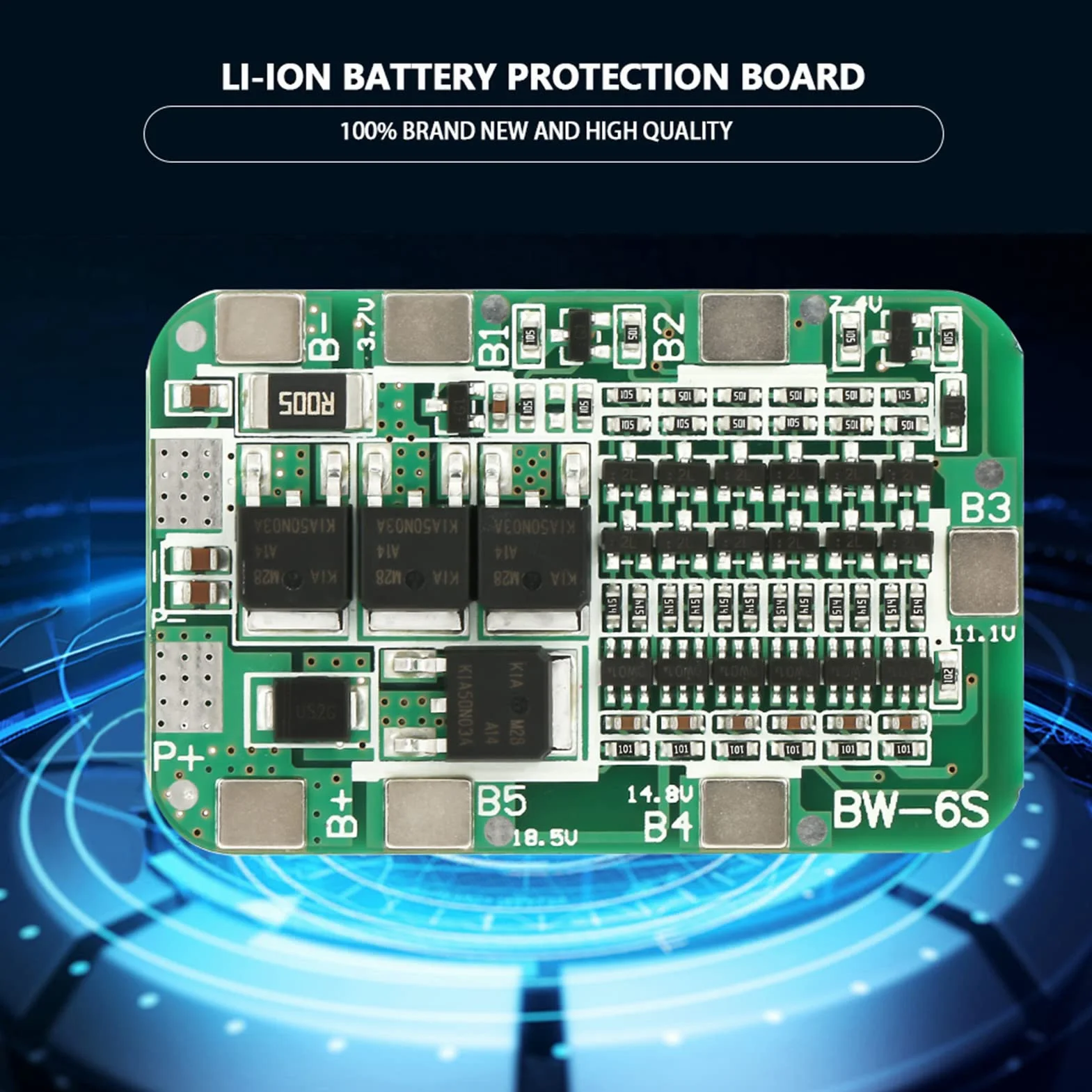 Płytki Zabezpieczające Baterię PCB 3,7 V Liion Serii 6 z Zabezpieczeniem Przed Przeładowaniem, Nadmiernym Rozładowaniem, Przetężeniem i Zwarciem