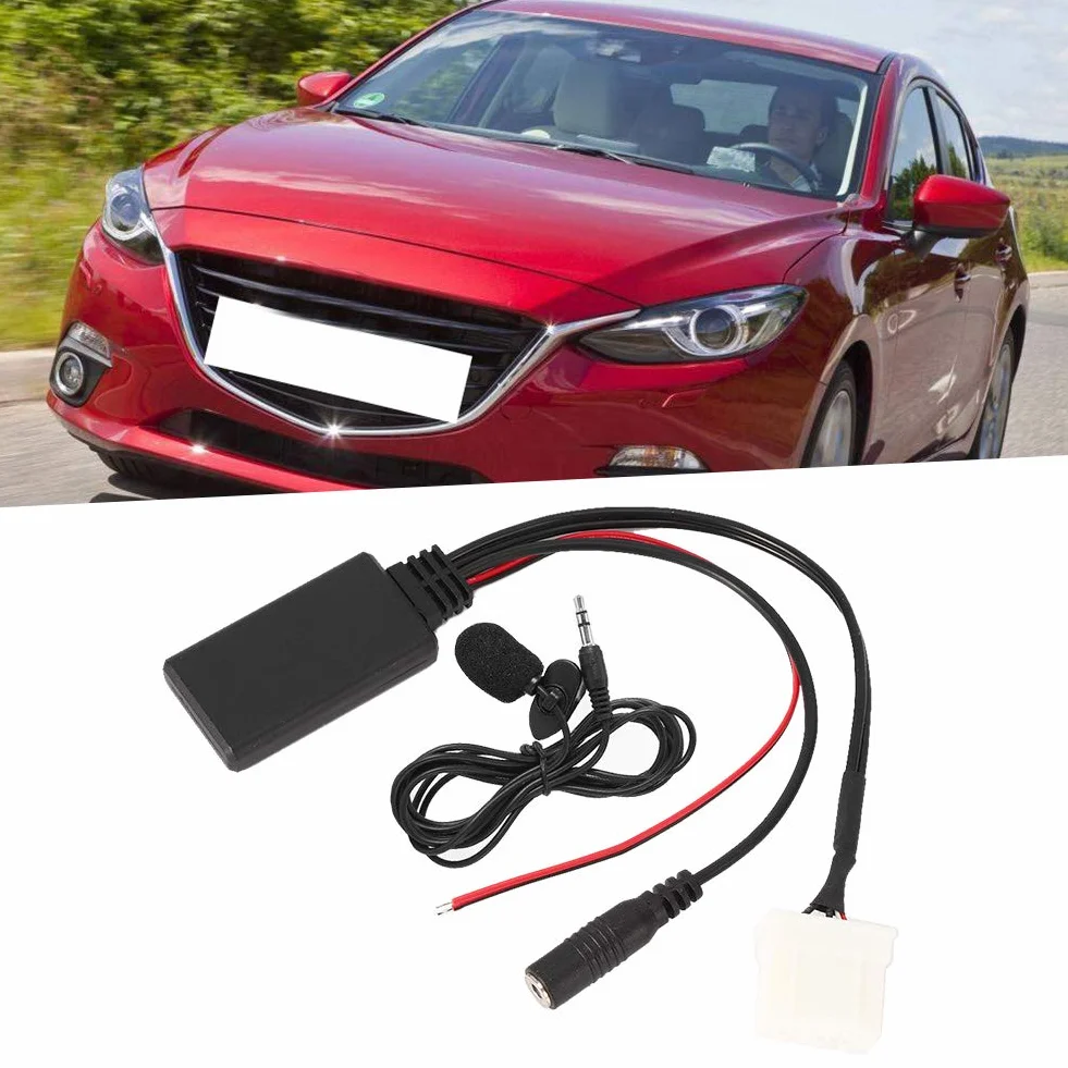 Bluetooth 5.0 Zestaw Mx5 Adapter Samochodowy Kabel Auxin Mikrofon Pasuje do Mazda 2 3 5 6 Rx8