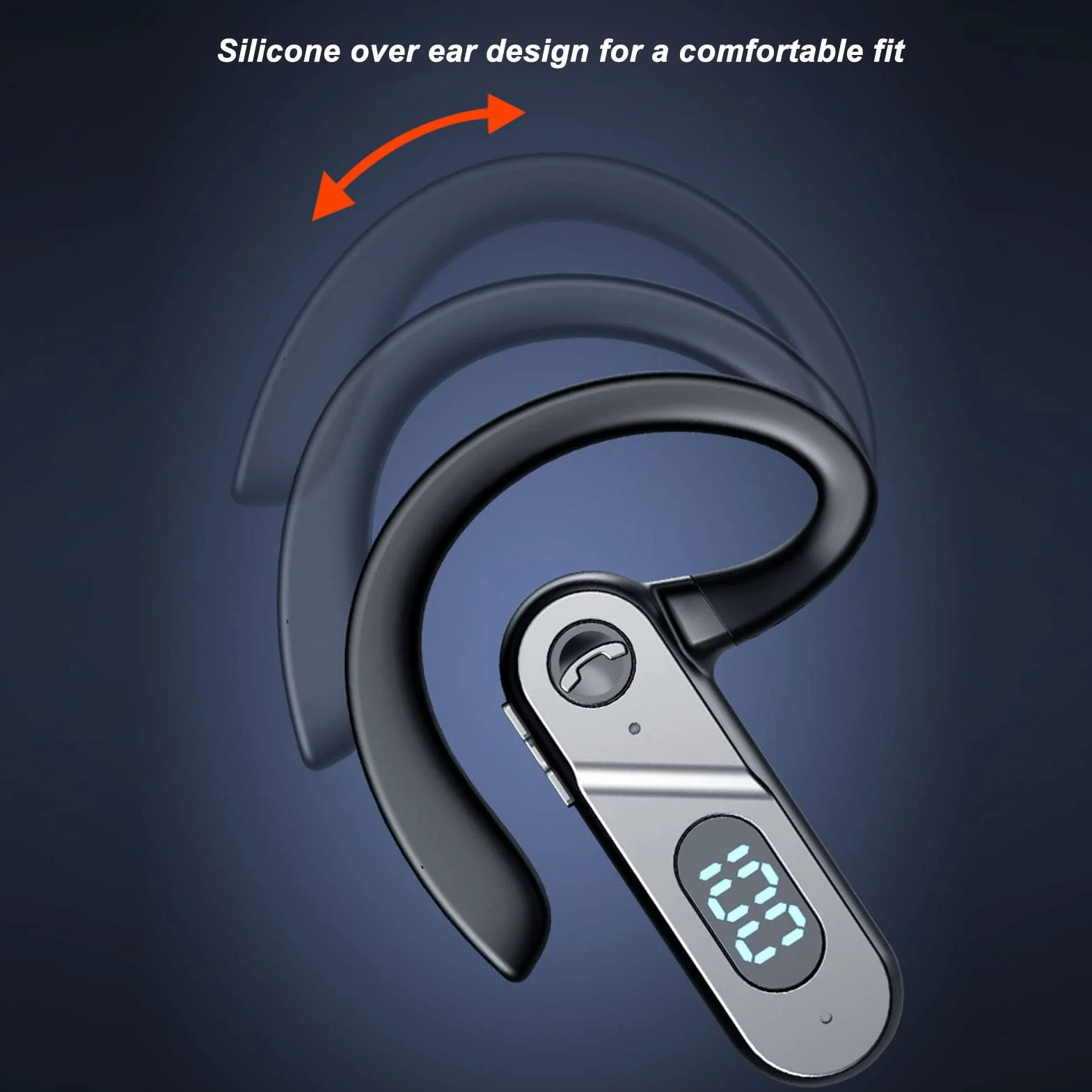 Bezprzewodowe Słuchawki Bluetooth V5.2 Zestaw Słuchawkowy z Zaczepem na Ucho Wodoodporny