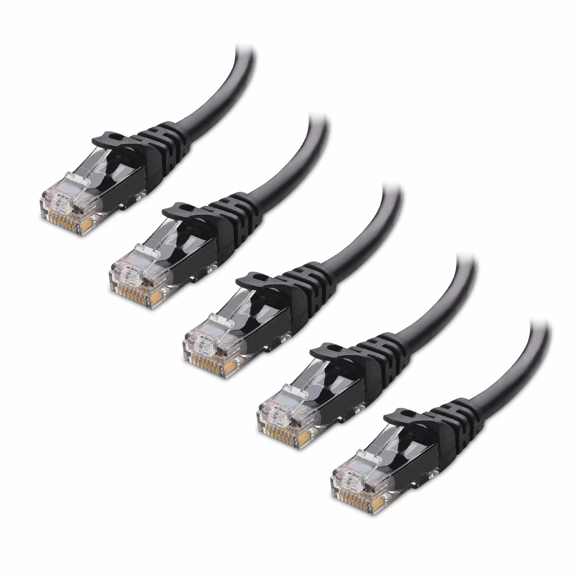 Cable Matters 5-pak 10 Gb/s krótki kabel Ethernet Cat6 0,3 m (kabel Cat6, kabel Cat 6) w kolorze czarnym - 0,3 metra