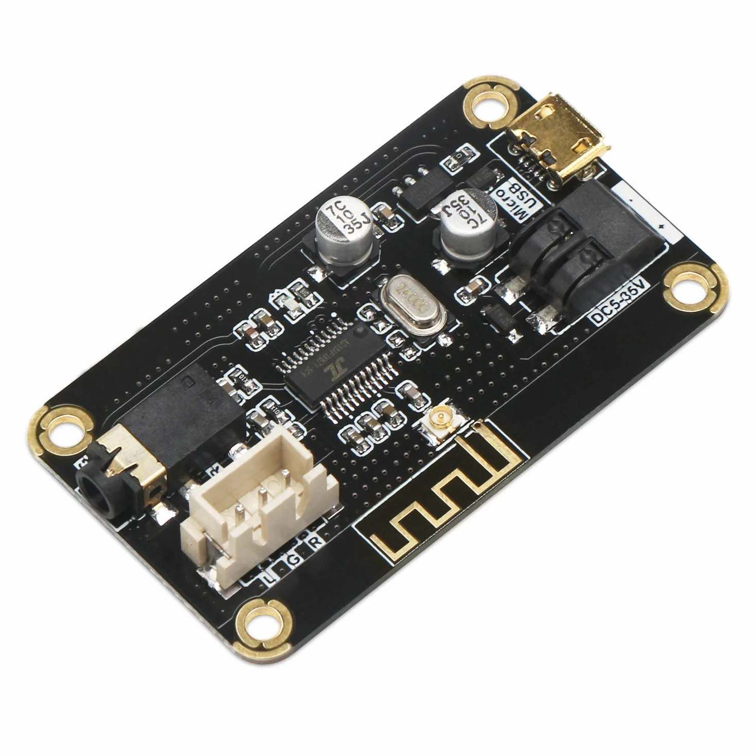 DollaTek Modu? Odbioru Bluetooth - Przeno?ny Odbiornik Audio AS1711BT DC 5-35V Bezprzewodowy Elektroniczny Chip do Zestawu S?uchawkowego DIY i Stereo Domowego