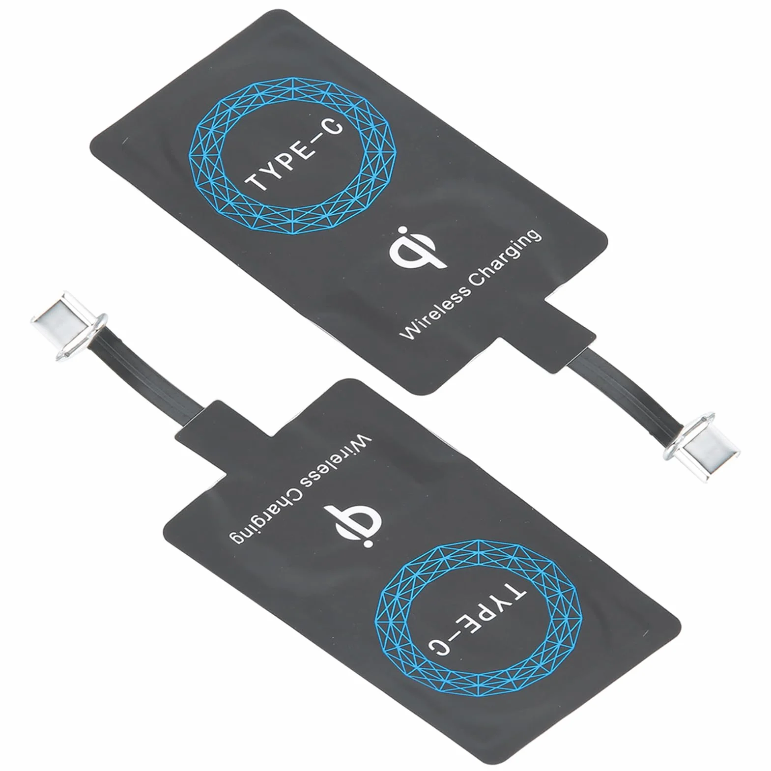 Bezprzewodowy Adapter do ładowania, Bezprzewodowa ładowarka do Telefonu, 2 szt. Bezprzewodowa ładowarka QI Typu C Samoprzylepna Naklejka Odbiornik ładujący do Telefonu Komórkowego