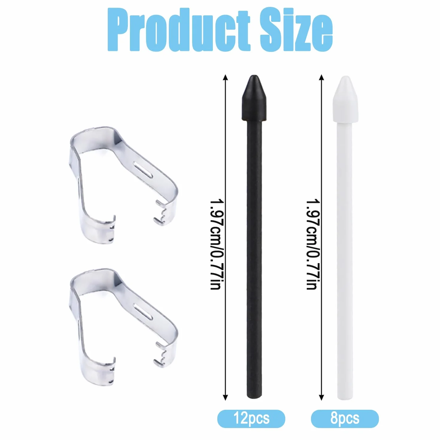 Zestaw 20 Wymiennych Końcówek Rysika do Samsung S Pen Galaxy Tab S6 Lite/S7 FE/S8 Ultra/S8+/Plus/S9 FE/Plus/S10 Ultra/S10+