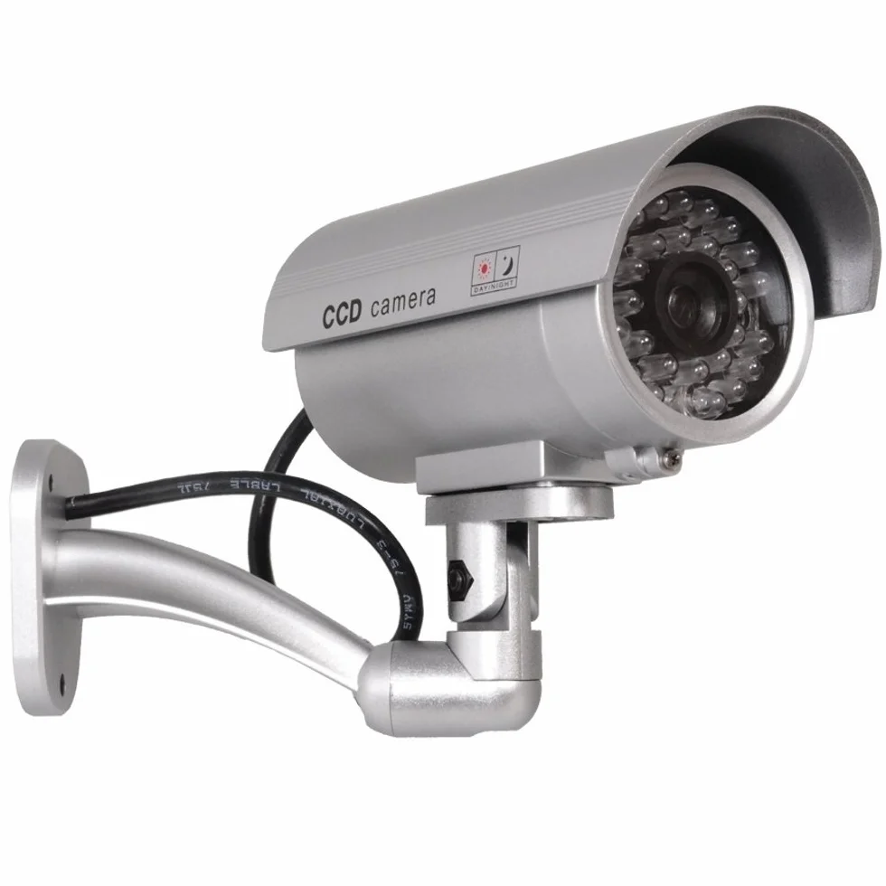 Maclean IR9000 kamera do monitoringu atrapa alarmowa wodoszczelna lampa LED srebrny