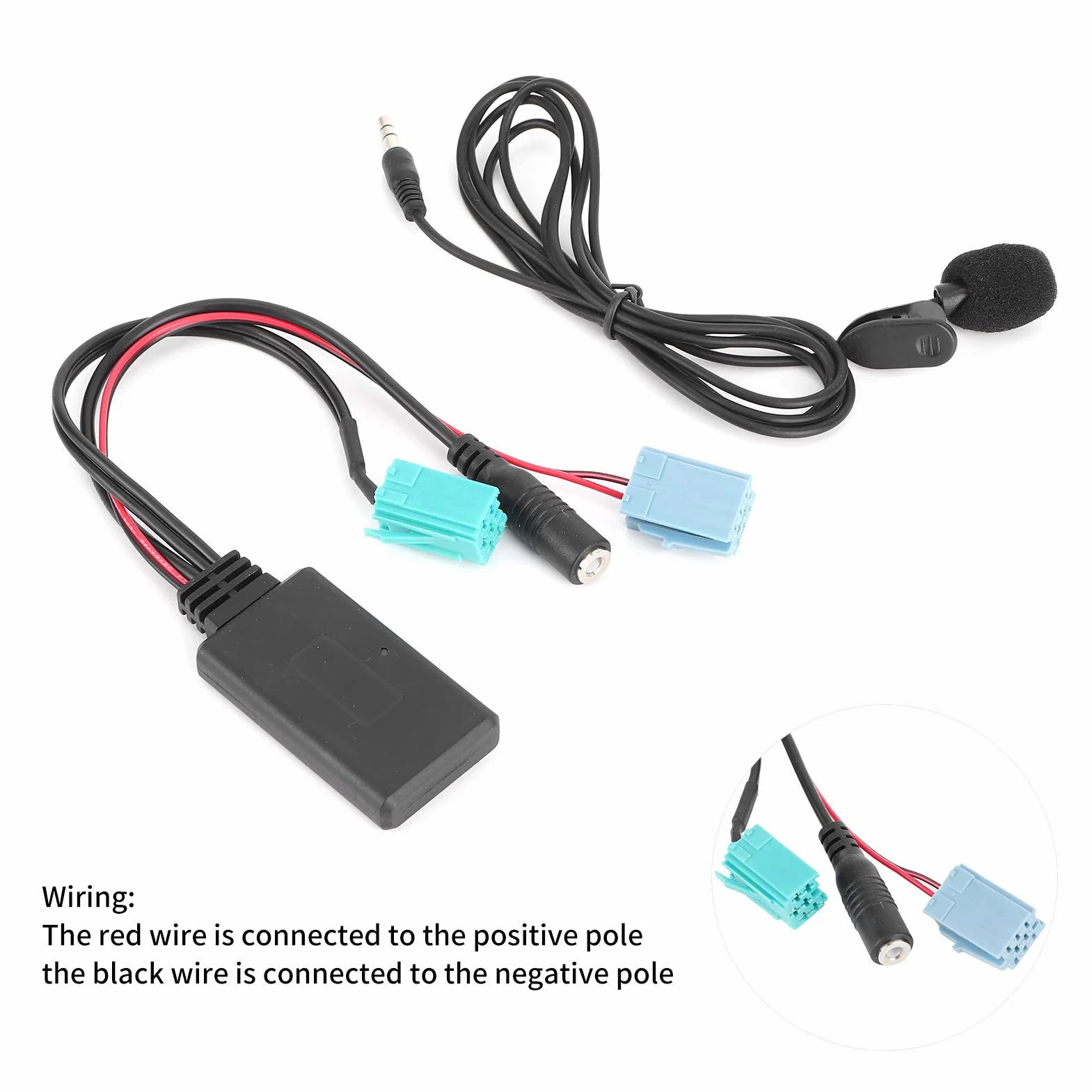 6Pin Kabel Audio Bluetooth Samochodowe Stereo AUX-IN Adapter Kabel Audio Bluetooth DC12V z Mikrofonem do Espace