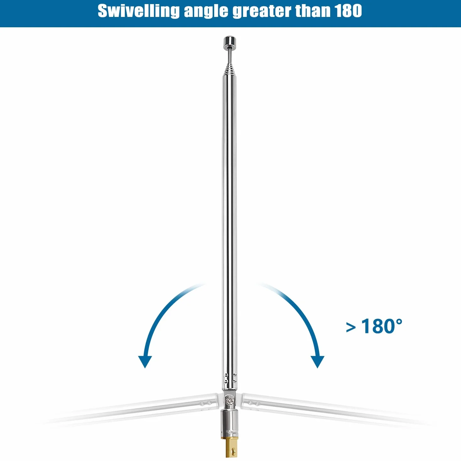 VooGenzek 2 Sztuk 100 cm 7-Sekcyjna Antena Teleskopowa, Wymiana Anteny Teleskopowej, Zamiennik Anteny Teleskopowej, do Odbioru Radia TV DAB FM/AM Stereo