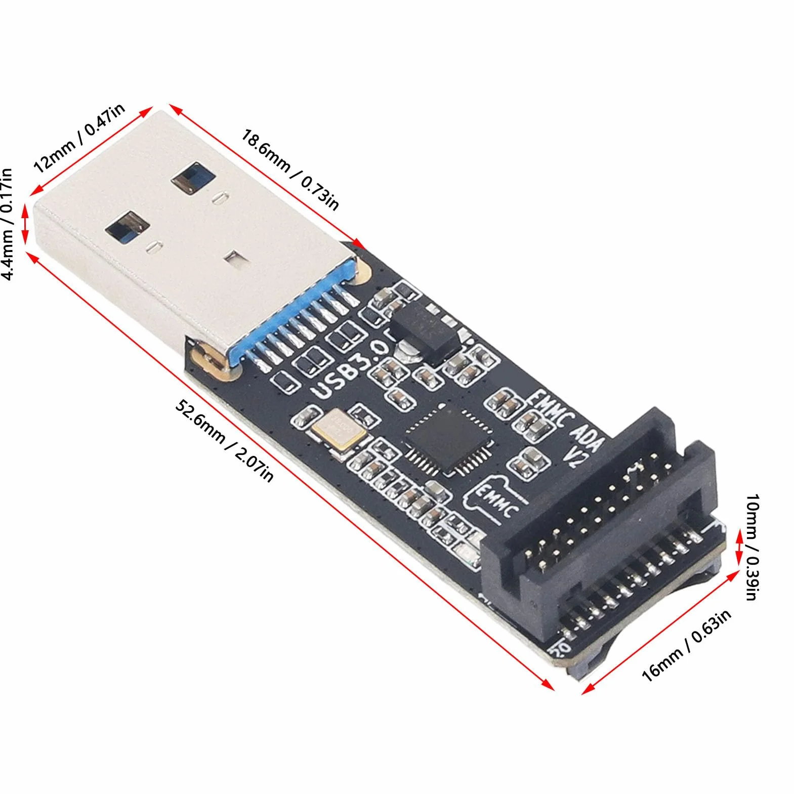 Wakects Adapter EMMC V2 Czytnik Kart USB3.0 Narzędzie do Szybkiego Przesyłania Danych