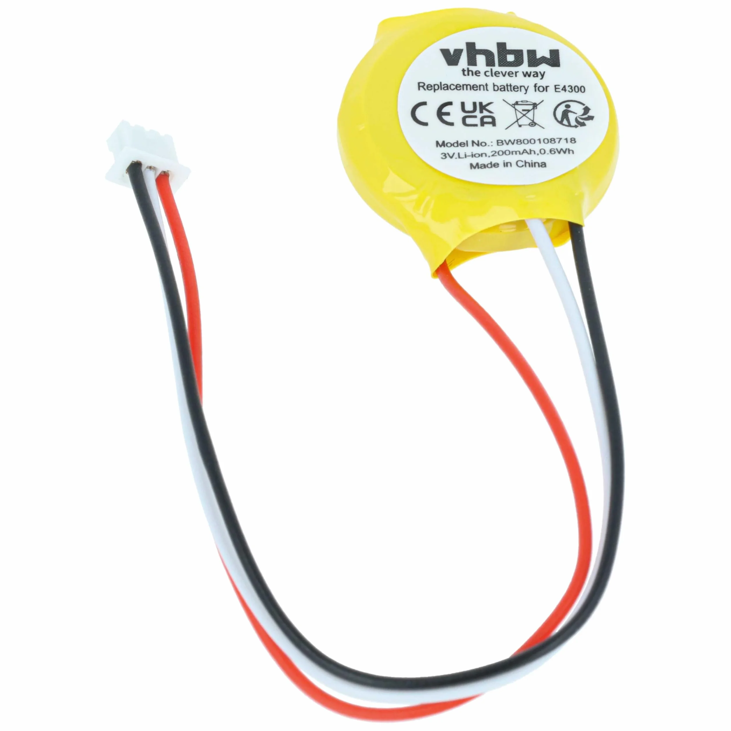 vhbw Bateria BIOS kompatybilna z notebookiem komputerowym Dell Latitude E6400, E6410, E6500, E6510, E5400, E4300 (200 mAh, 3 V, litowo-jonowa)
