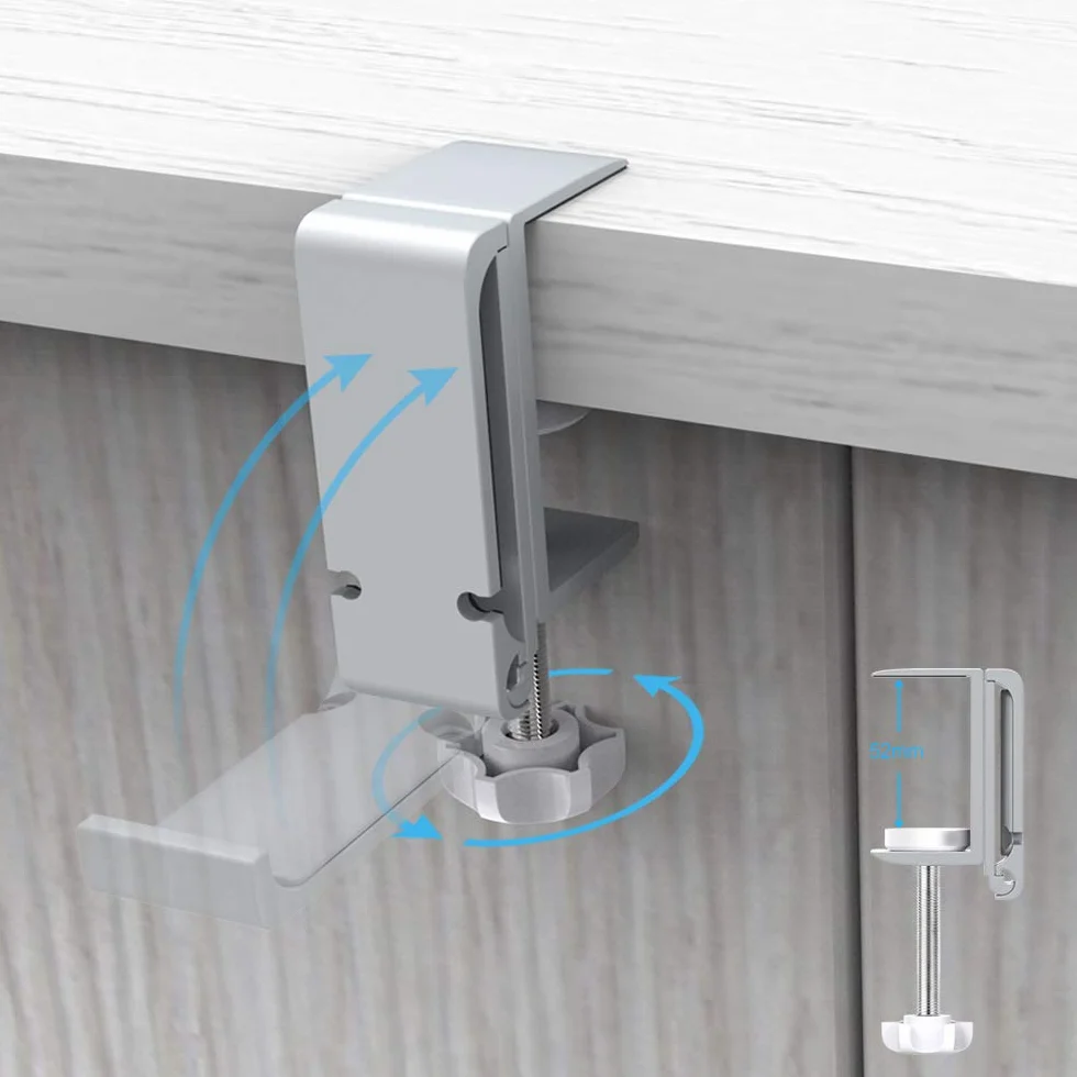 aceyoon składany uchwyt na słuchawki gamingowe z aluminium organizer na kable (srebrny)
