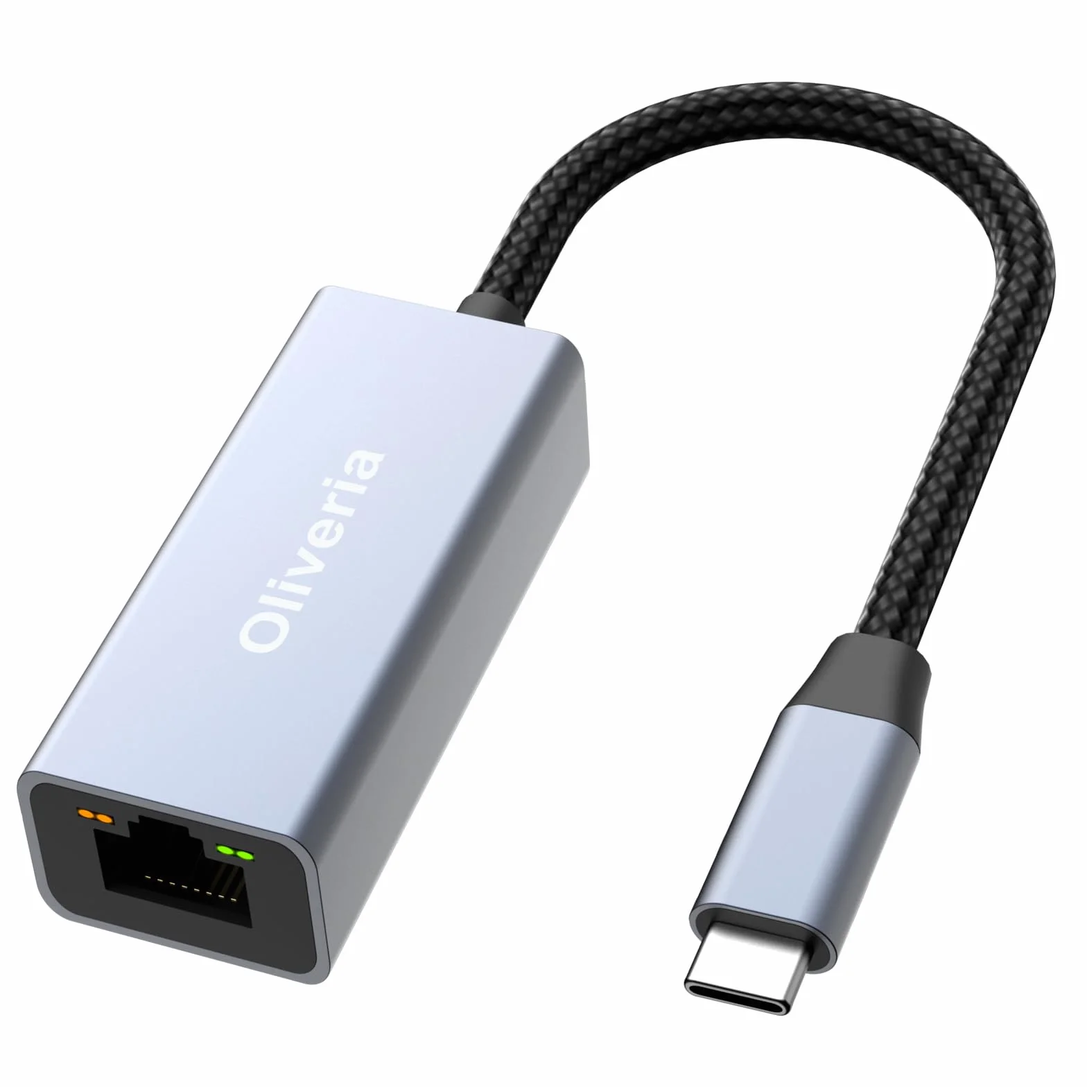 Adapter USB C do Ethernet, Oliveria USB C do RJ45 Gigabit Ethernet LAN Adapter sieciowy dla iPhone 15 Pro, iPad Pro/Air, MacBook Pro/MacBook Air M1 M2, Galaxy S23, Surface Book, Dell XPS itp.