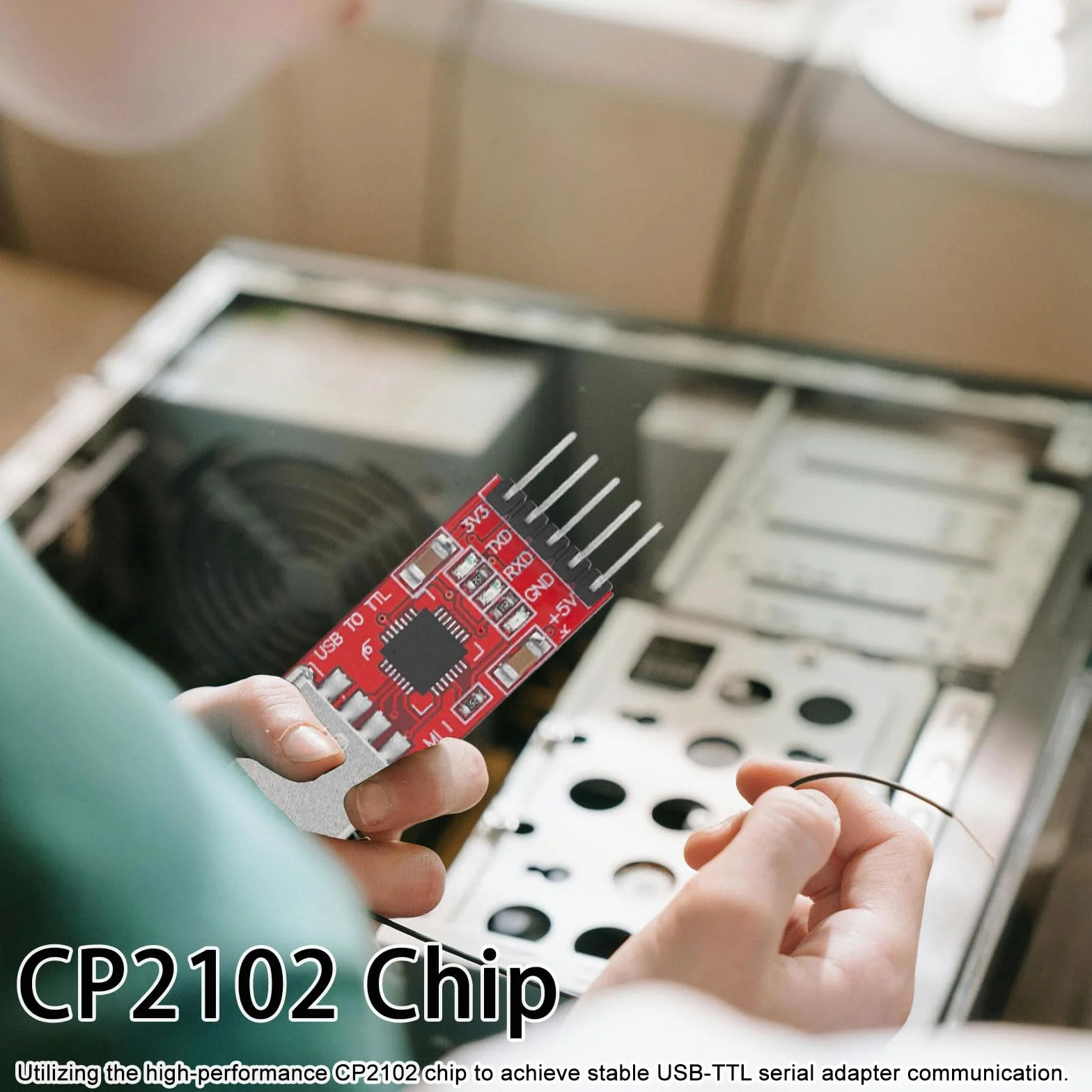 CP2102 Konwerter USB na TTL, konwerter USB uart, CP2102 Moduł konwertera szeregowego USB na TTL UART, 5-pinowy moduł konwertera, adapter konwertera wzajemnego z kablem przyłączeniowym