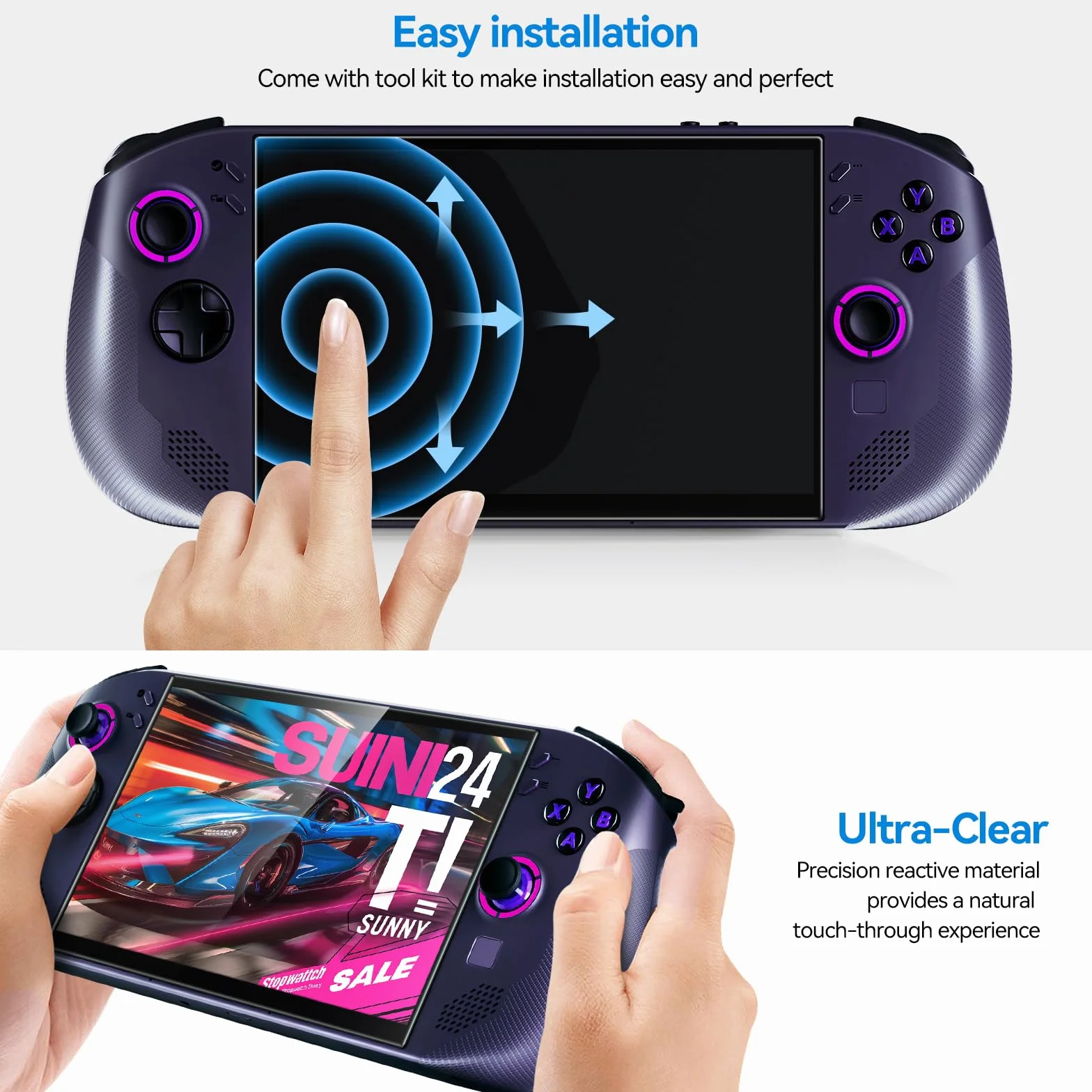 ivoler 2-pakt Ochrona ekranu ze szkła hartowanego dla Lenovo Legion Go S Handheld 2025, pełna osłona przezroczysta HD Clear Anti-Scratch dla Lenovo Legion Go S, 20,3 cm (8 cali)