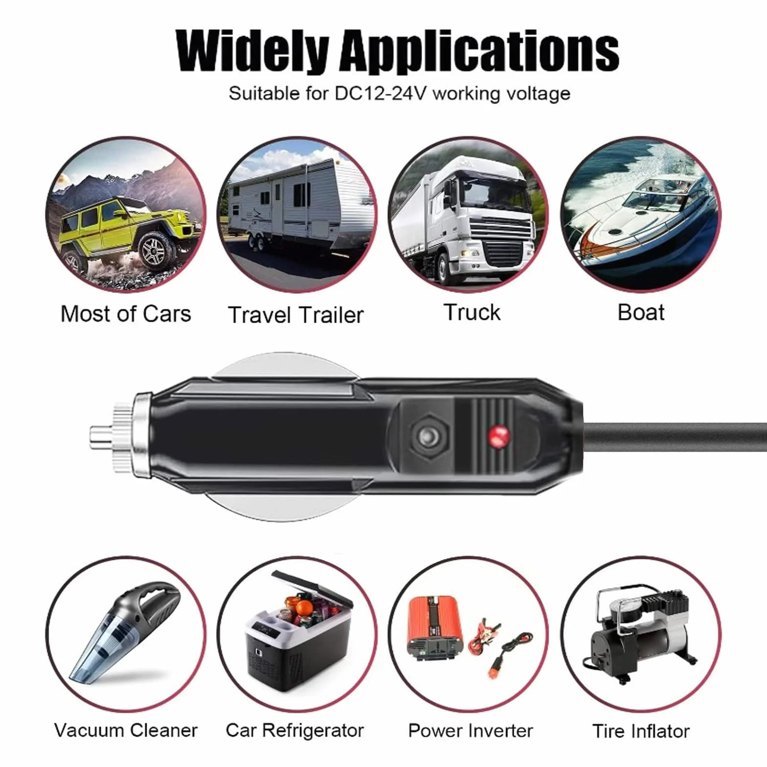 Mini Samochodowy Kabel DC Samochodowy Kabel Zasilający DC do Satelity 18AWG IP68 Wodoodporny Zasilacz Samochodowy DC Ładowarka Kabel Zasilający do Ciężarówek Autobusy