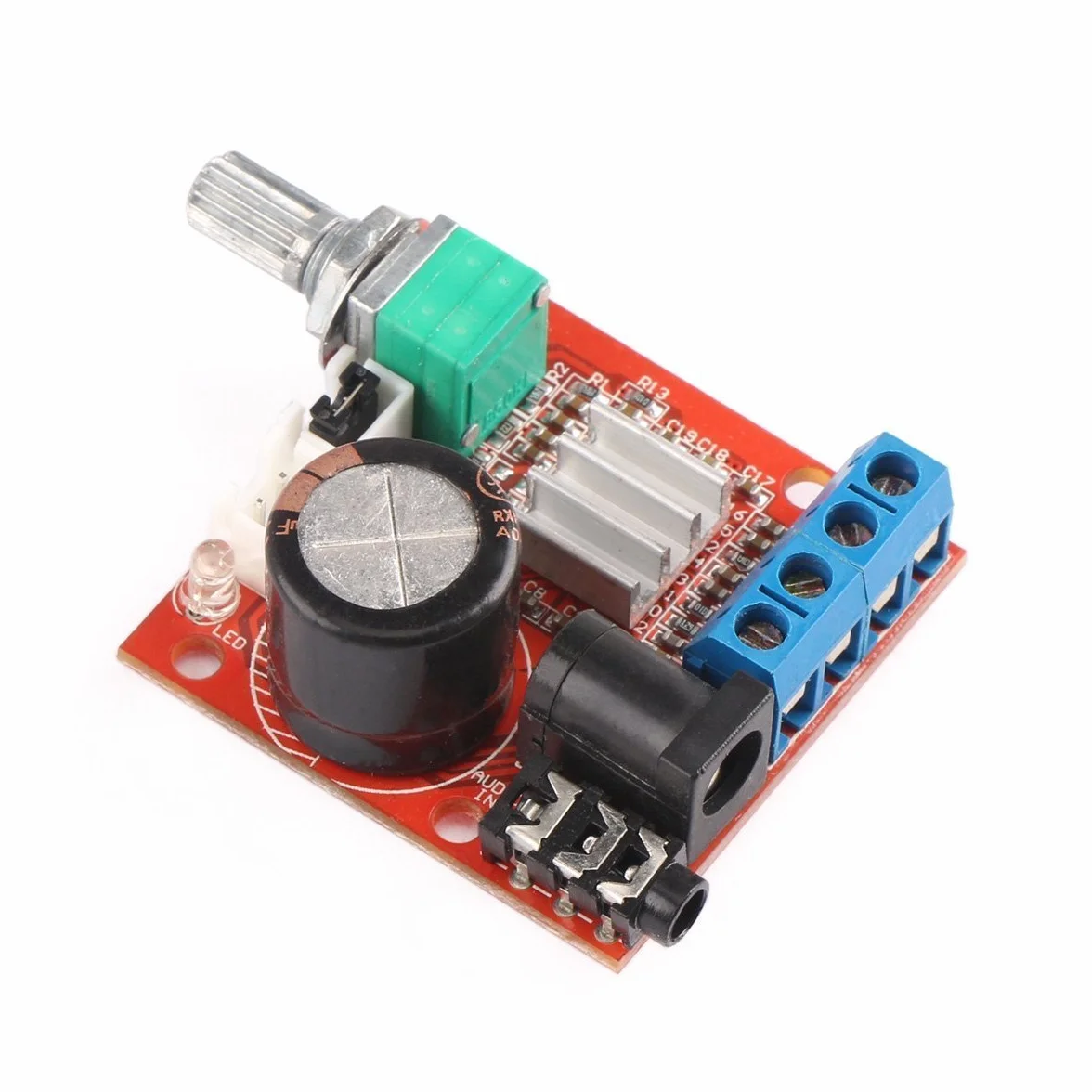 DollaTek Mini 2.0 Hi-Fi Elektroniczny Wzmacniacz Audio Stereo 10W+10W 2-Kanałowy Moduł Wzmacniacza Cyfrowego Klasy D DC 12V