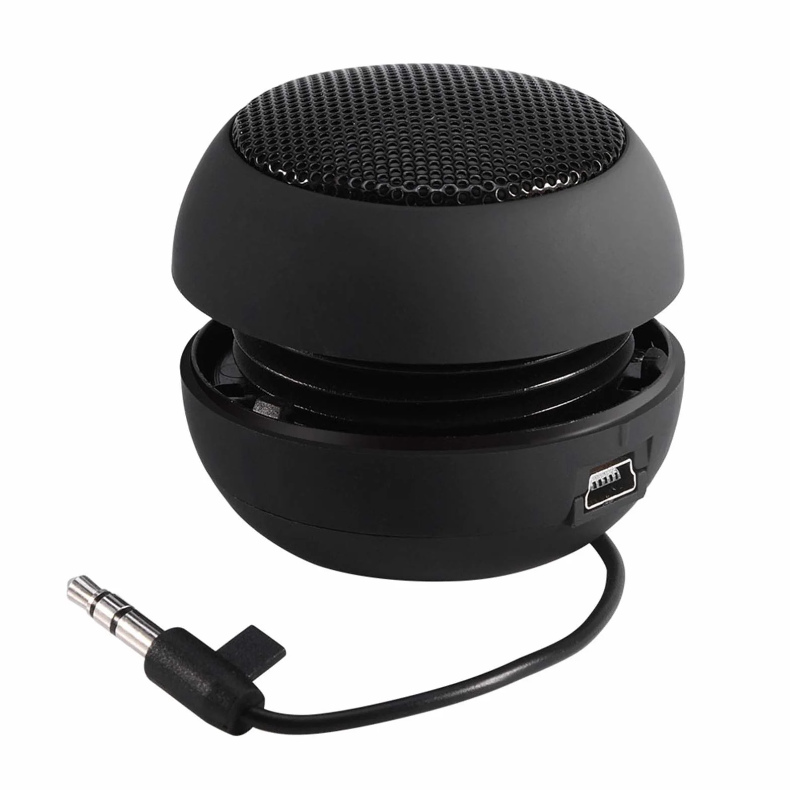 Mini Głośniki z Wtyczką Jack, Przenośny Mini Travel 3,5 Mm Głośnik do Telefonu Wbudowana Bateria do Telefonu Komórkowego MP3 PC, Głośniki z Możliwością ładowania do Telefonu(czarny)