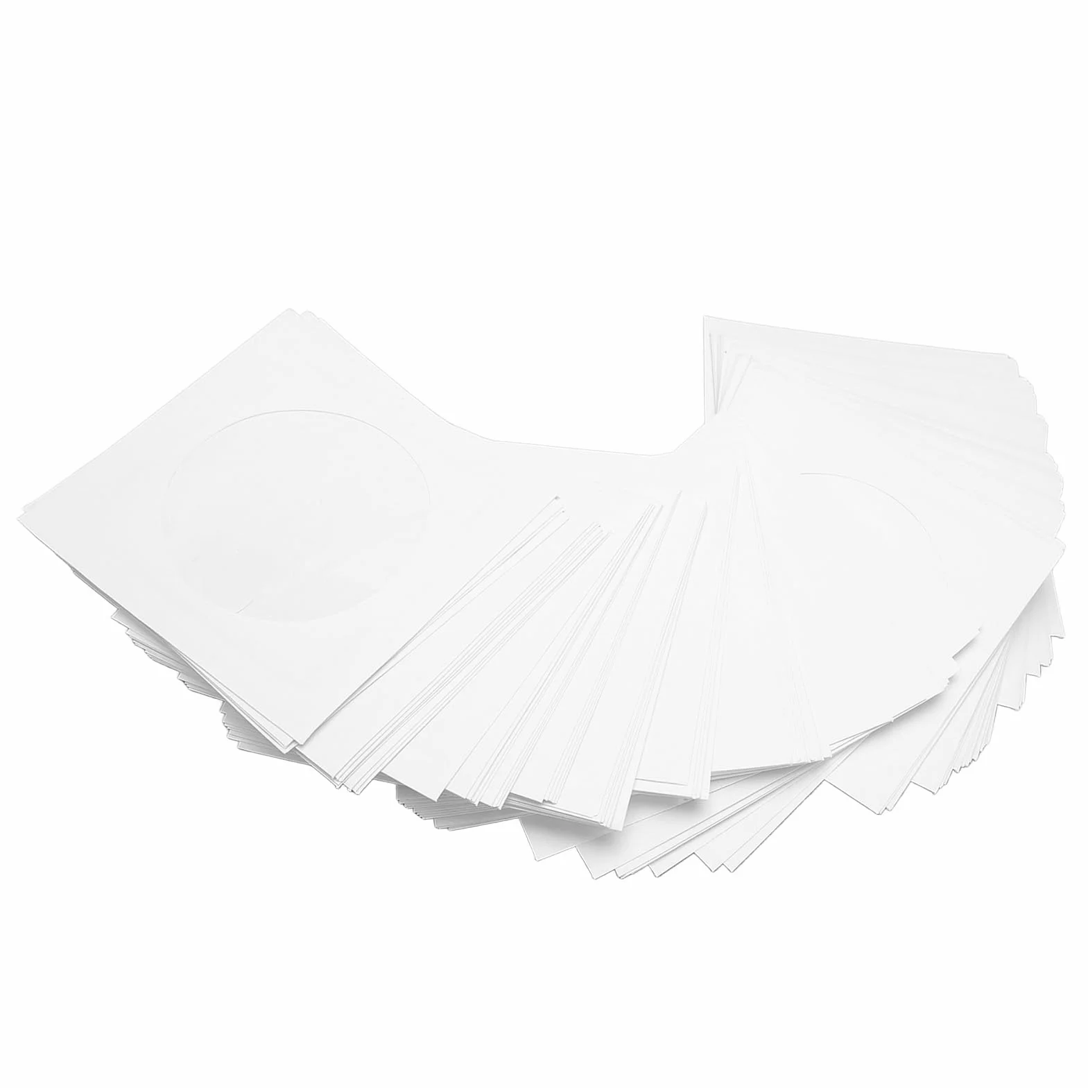 Vbestlife 100 sztuk rękawów na płyty CD, gruby biały papier CD DVD koperta z przezroczystym wycięciem okiennym i klapą, na dysk 8 cm