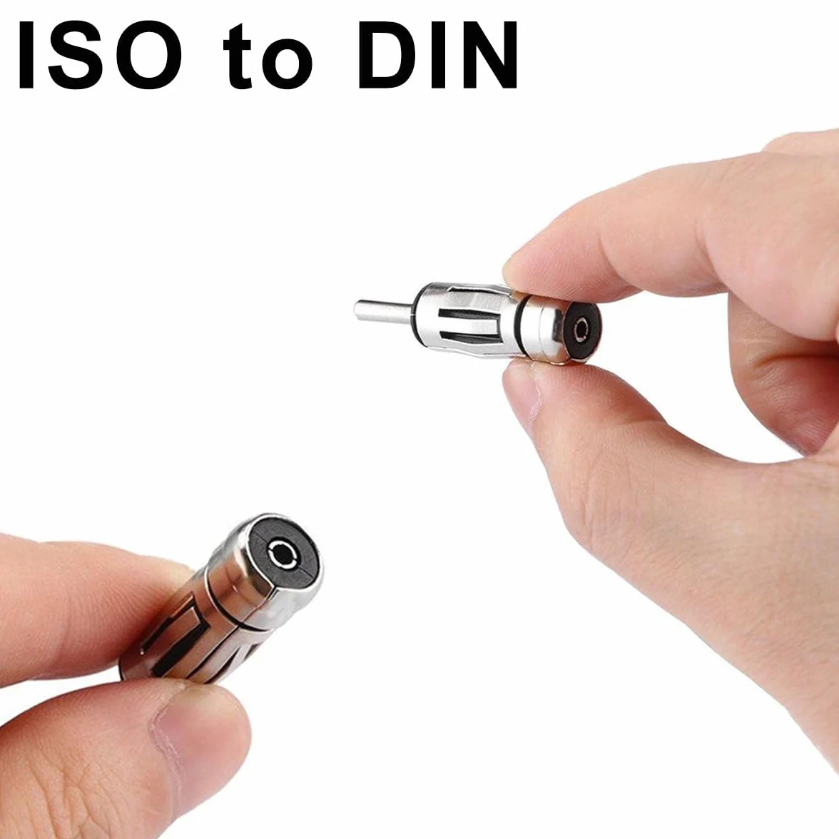 Adapter antenowy DIN - ISO złącze antenowe wtyczka wtyczka samochodowa wtyczka radio samochodowe adapter uniwersalny adapter do radia samochodowego (srebrny + czarny) - 8 szt