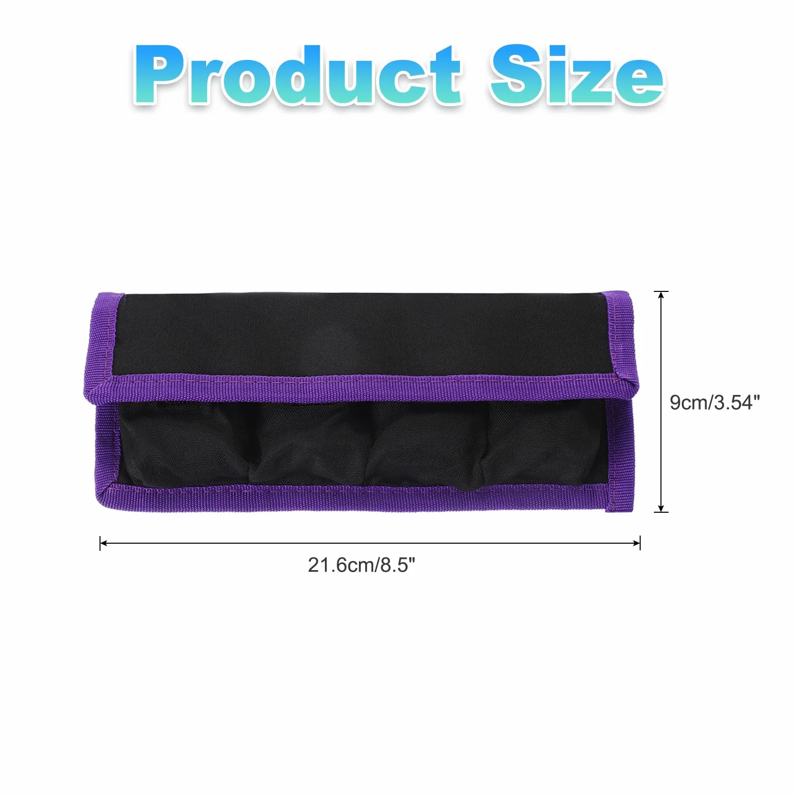 PATIKIL Etui na baterie do aparatu 4 kieszonkowe nylonowe torba do przechowywania baterii AAA LP-E6 LP-E8 NP-FW50 EN-EL14 EN-EL15 Fioletowy 21.6x9x2cm