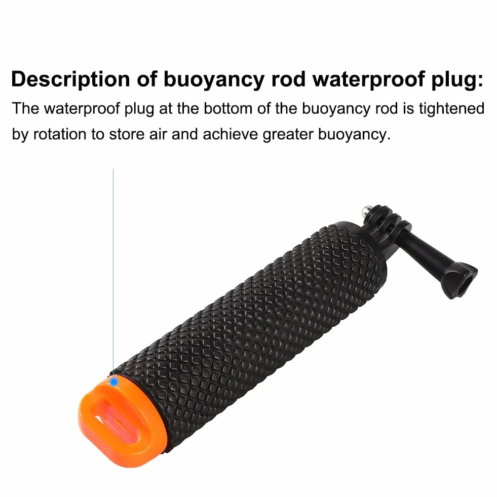 Pływający Uchwyt Ręczny,Monopod Do Nurkowania,Wodoszczelny Uchwyt Do Nurkowania,Pływający Uchwyt Do Kamer Sportowych,Do Wszystkich Kamer,Kamer Sportowych Itp Akcesoria,Pomarańczowy,Kiuiom