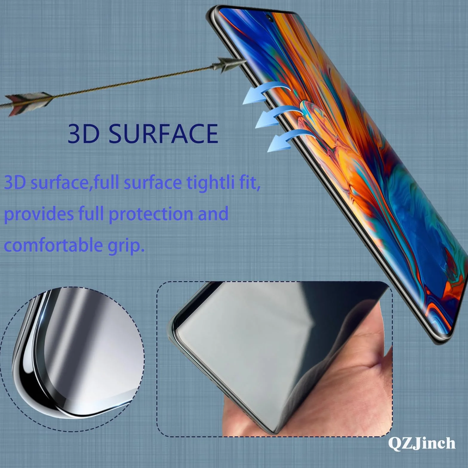 Szkło ochronne do Motorola Moto Edge 60 Fusion, pełne pokrycie 3D, twardość 9H, HD, odporne na olej i odciski palców