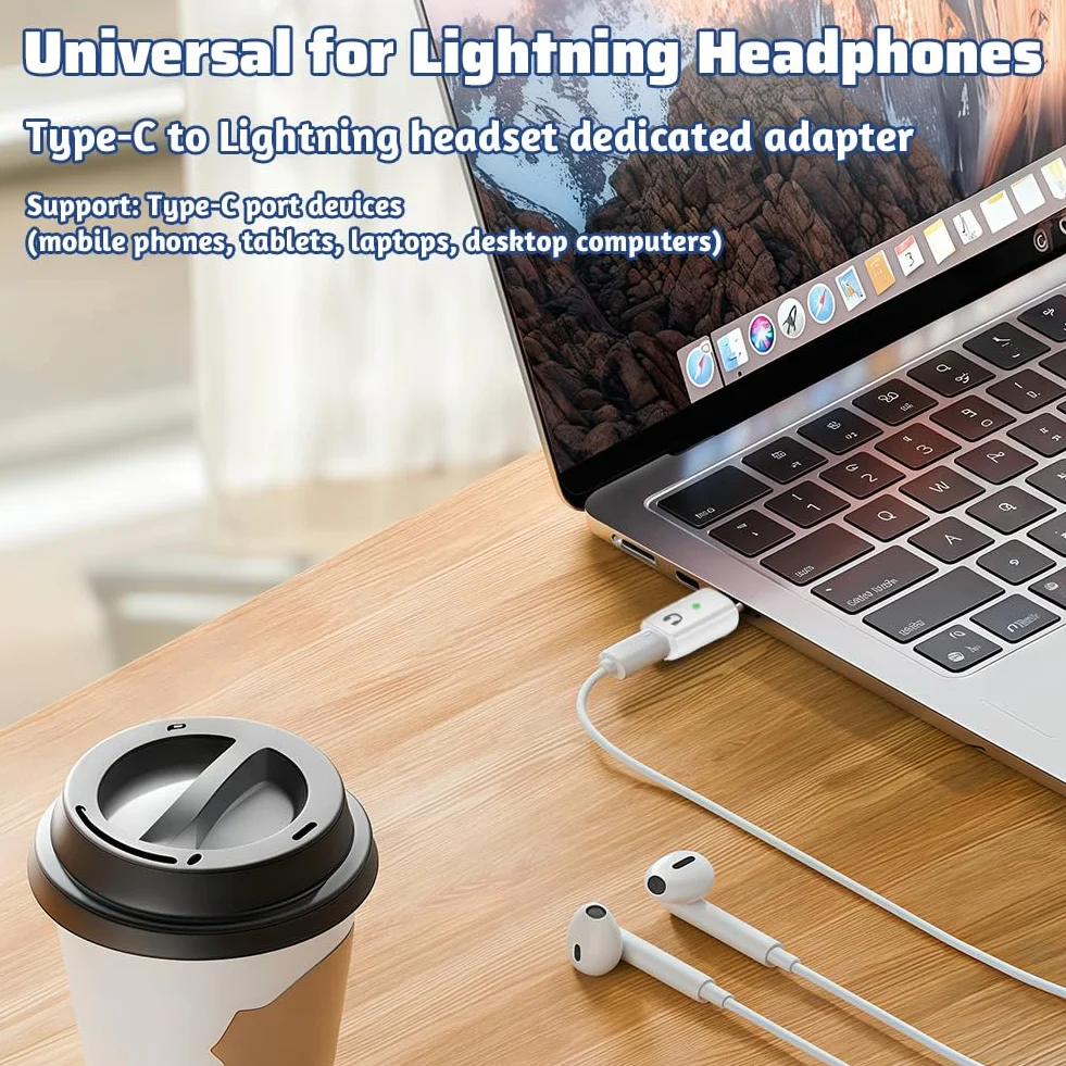 flintronic Adapter audio Lightning na USB-C, przejściówka USB-C na Lightning, adapter audio do iPhone 16 15 Pro Max Plus, iPad Air/Pro/Mini, Samsung Galaxy S24 S23, Pixel