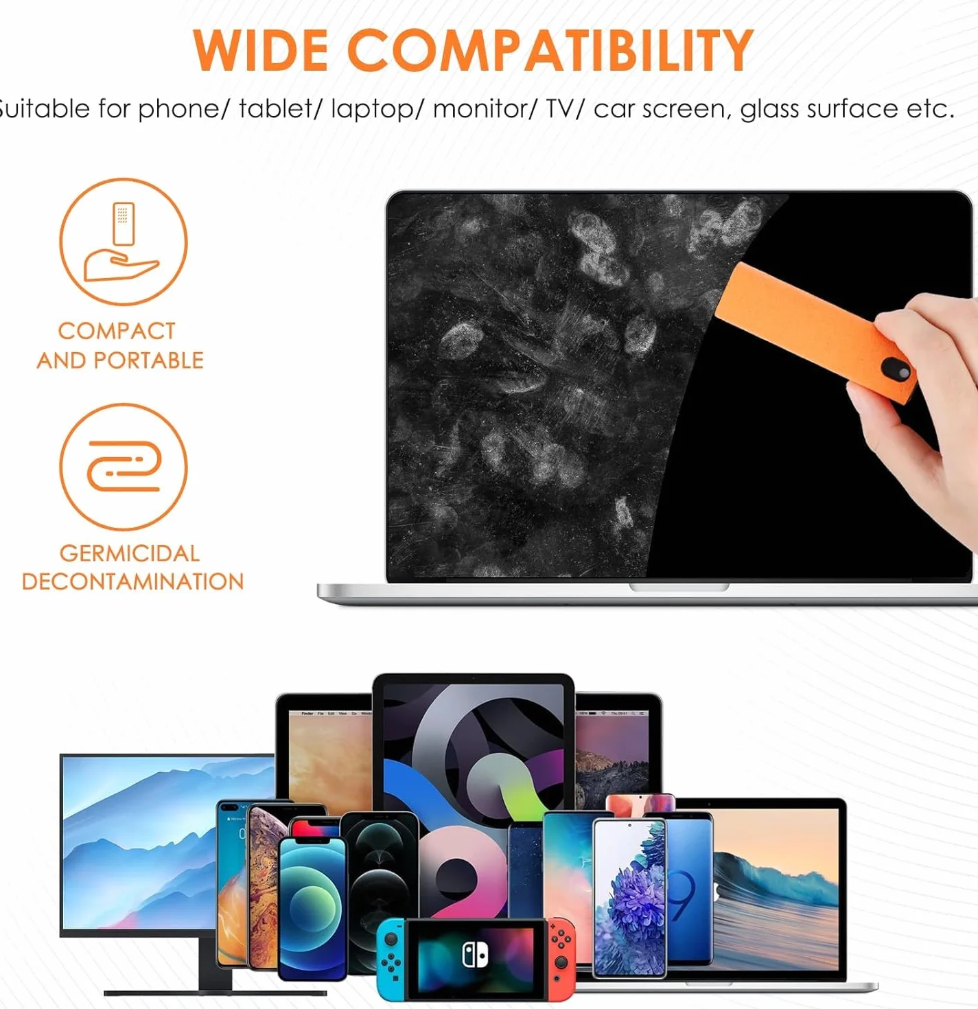 All in One Screen Cleaner Zestaw do czyszczenia ekranu 5 sztuk wielokrotnego użytku