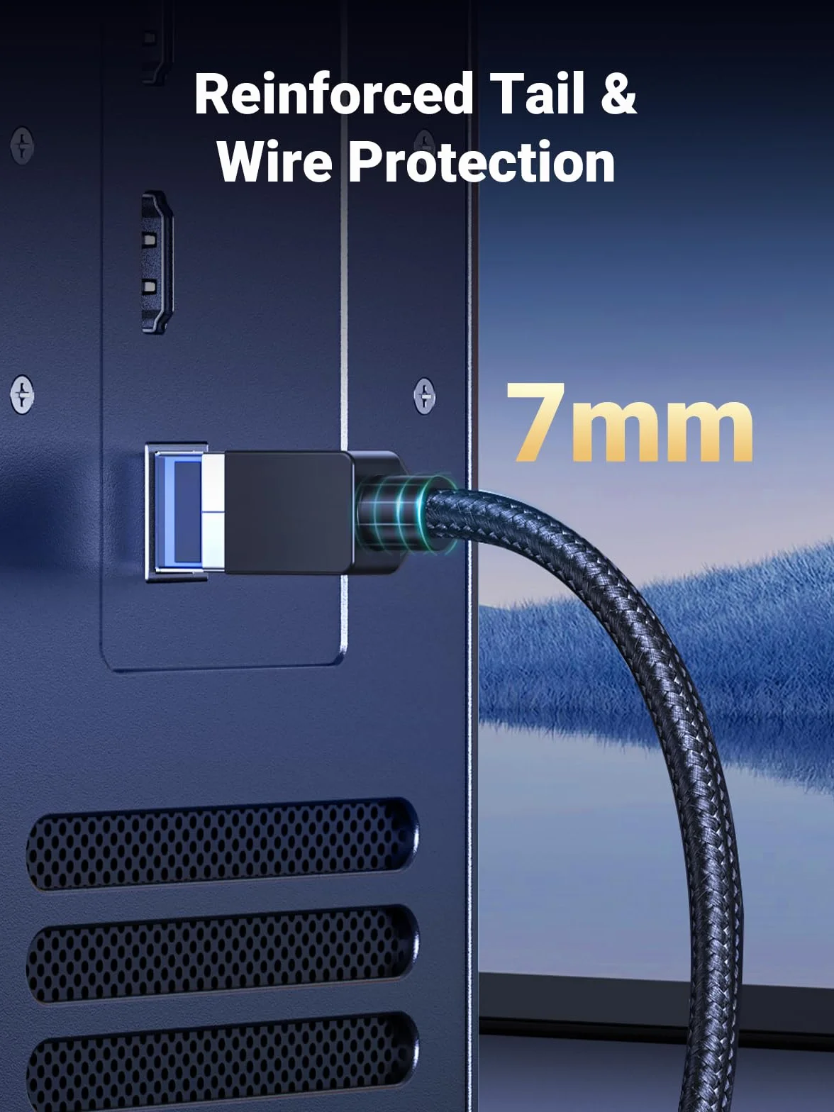 UGREEN Kabel Ethernet CAT 8 RJ45 w oplocie 40Gbps 2000MHz kompatybilny z Switch, Ps4, Ps5, Xbox One, routerem, Smart TV itp. (1M)