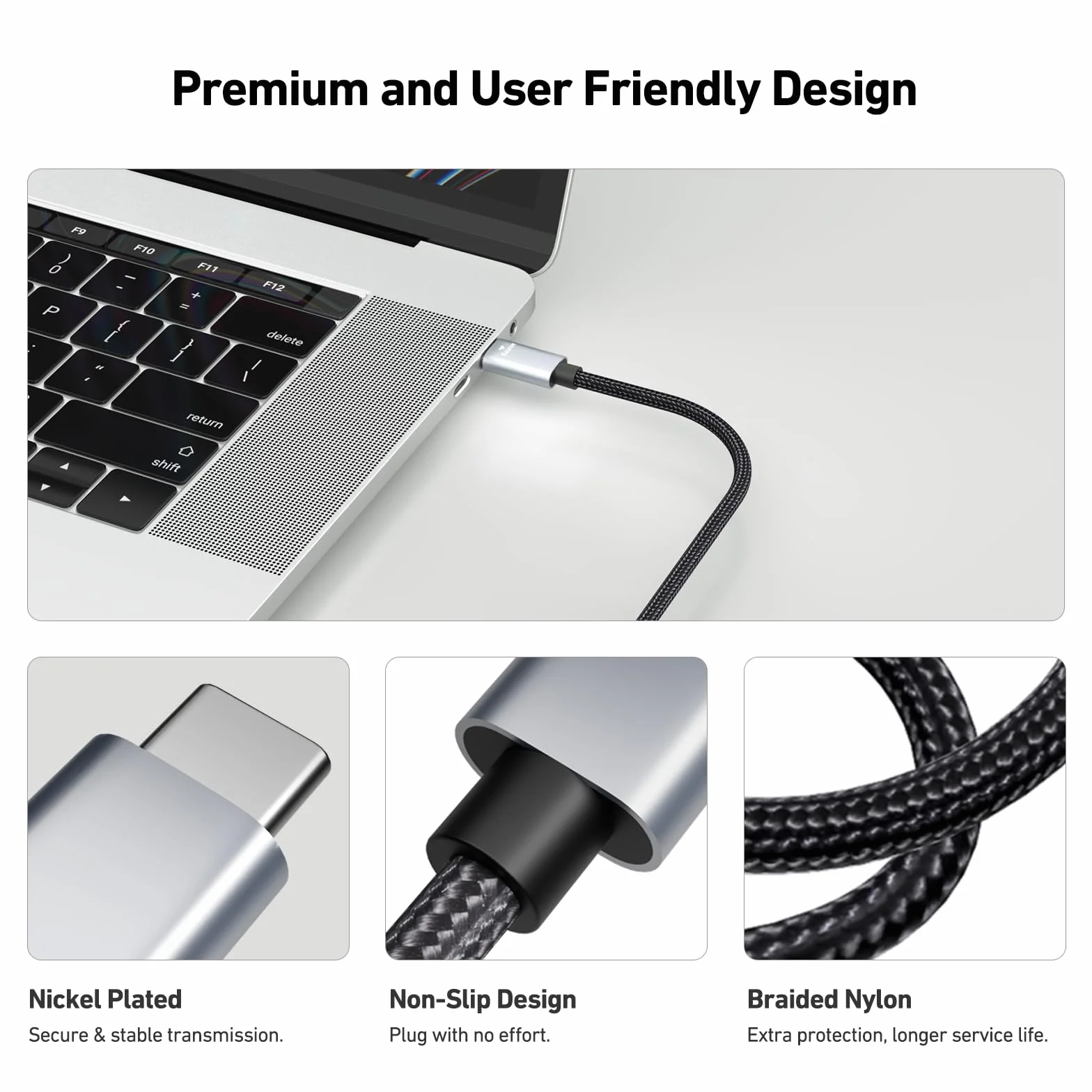 BENFEI Kabel USB C na HDMI 1,8 m [4K przy 60 Hz, aluminiowa powłoka, pleciony nylonowy], Thunderbolt 3/4 kompatybilny z iPhone 15 Pro/Max, MacBook Pro/Air 2023, iPad Pro, Surface Book 2, Galaxy S23 i