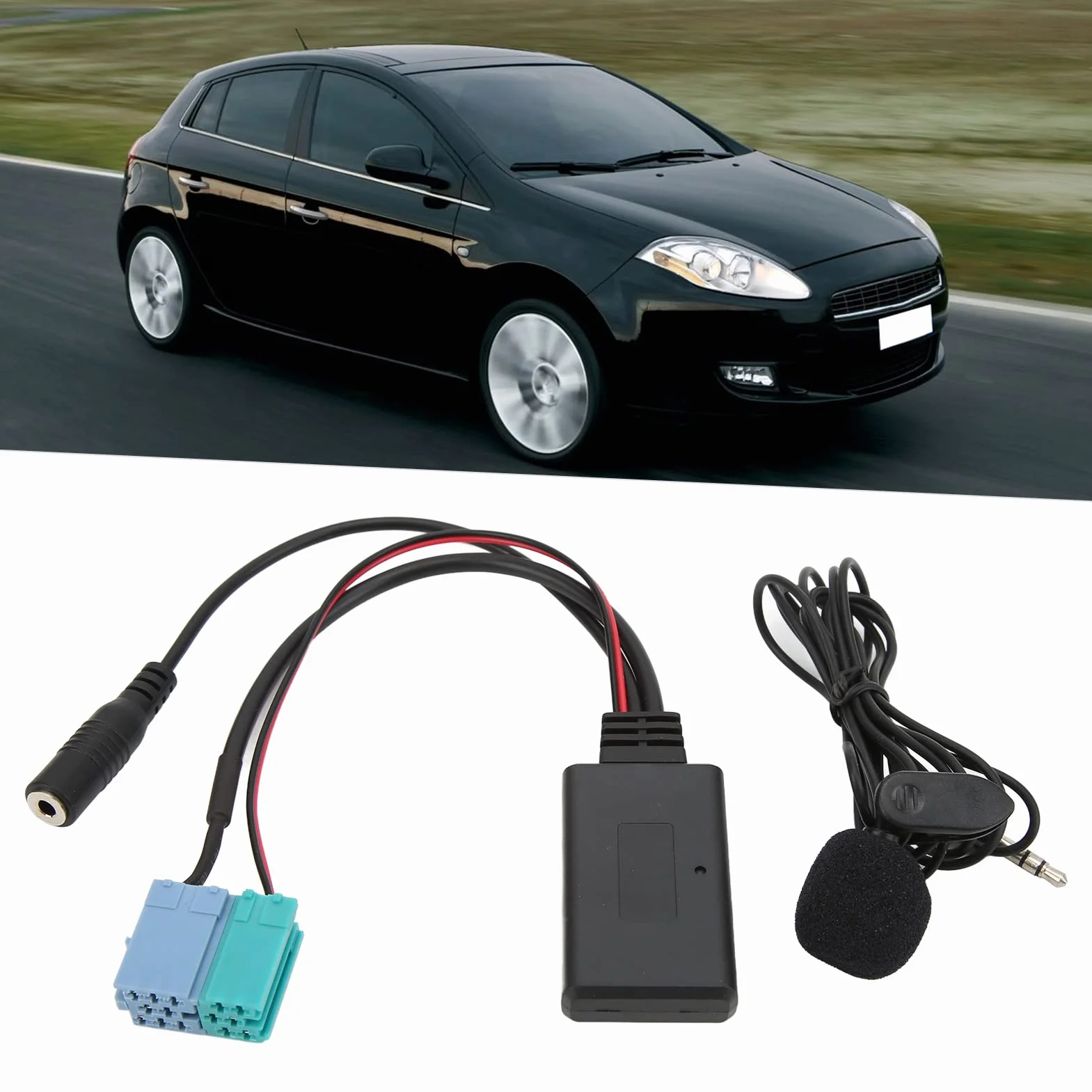 Fiat Bravo radio, Fiat Grundig Bluetooth, adapter Aux-Bluetooth, Bravo Bluetooth, inne części samochodowe i motocyklowe, 6 + 8-biegunowy adapter Aux-In, zestaw głośnomówiący zamiennik mikrofonu Bravo