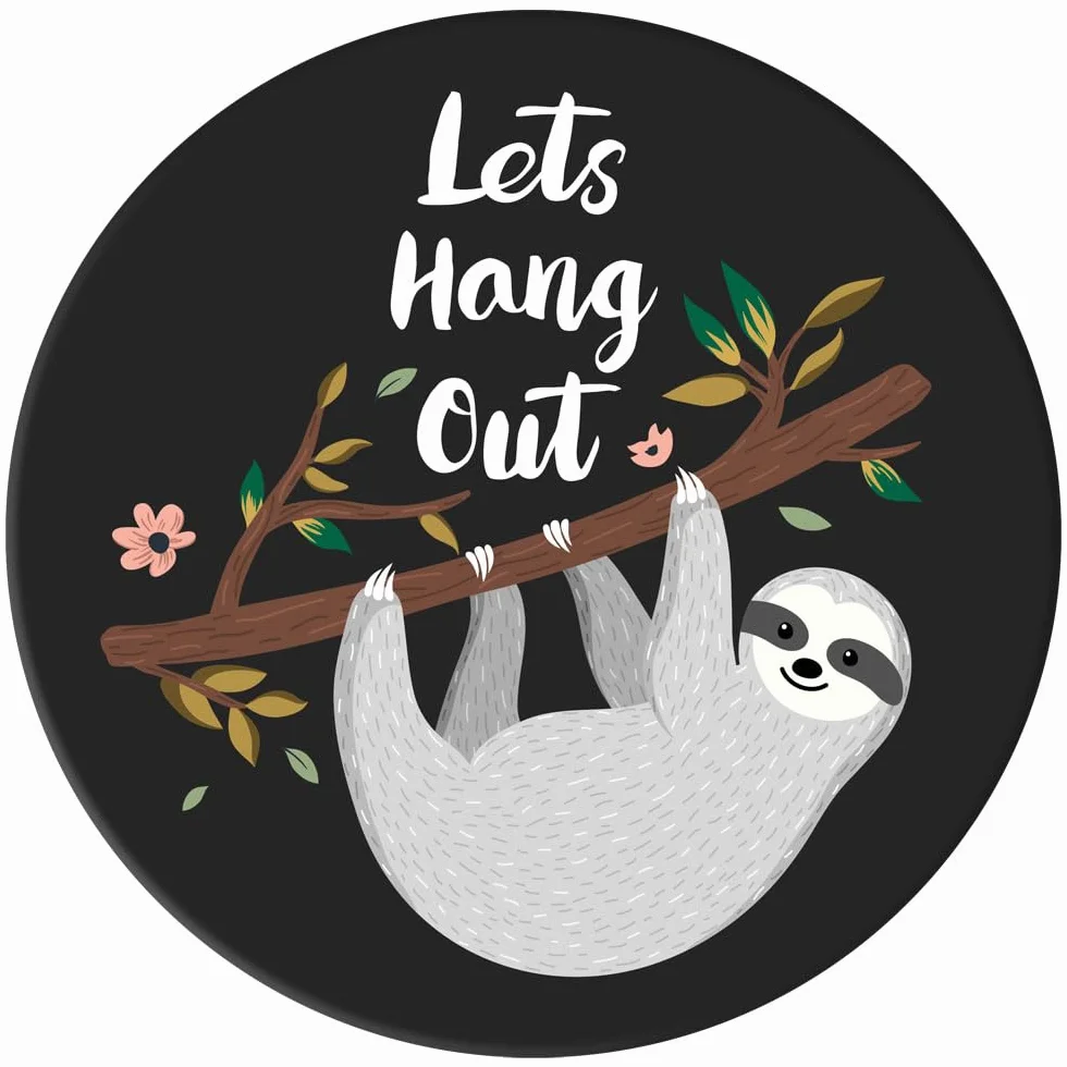 PopSockets | PhoneGrip | uchwyt i uchwyt do smartfonów | Włączany i wysuwany uchwyt na palec Basic | Sloth Leniwiec