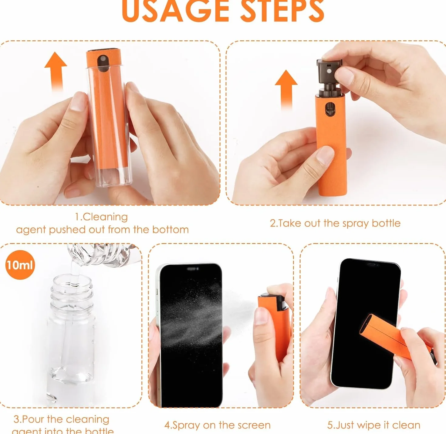 All in One Screen Cleaner Zestaw do czyszczenia ekranu 5 sztuk wielokrotnego użytku