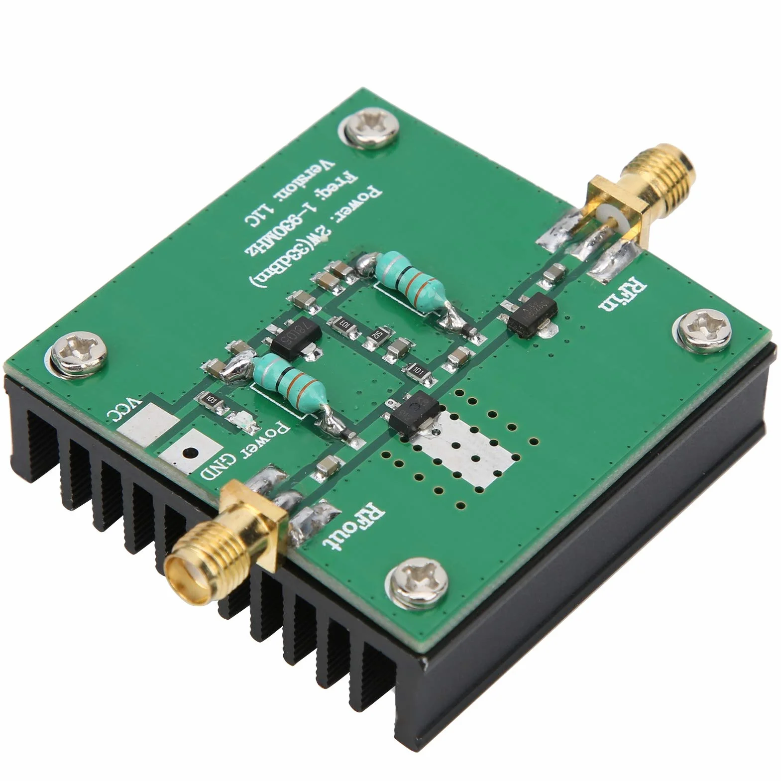 Wzmacniacz RF o Bardzo Niskim Poziomie Szumów 1-930 Mhz, Wzmacniacz LNA o Zmiennym Wysokim Wzmocnieniu 3dB, Układ Wzmacniacza Szerokopasmowego z Radiatorem do Długiego Biegu