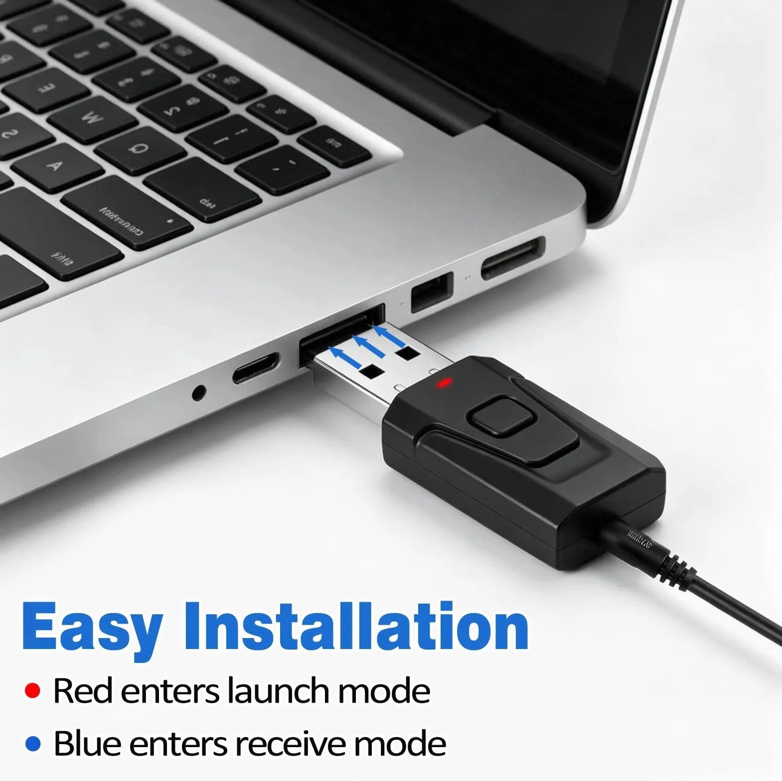 HENGBIRD Adapter Bluetooth USB 5.0 2 w 1 USB Bluetooth nadajnik audio TV adapter Bluetooth adapter TV USB Bluetooth Auto Audio 3,5 mm Low Latency Transmiter Receiver do PC, słuchawek, głośników